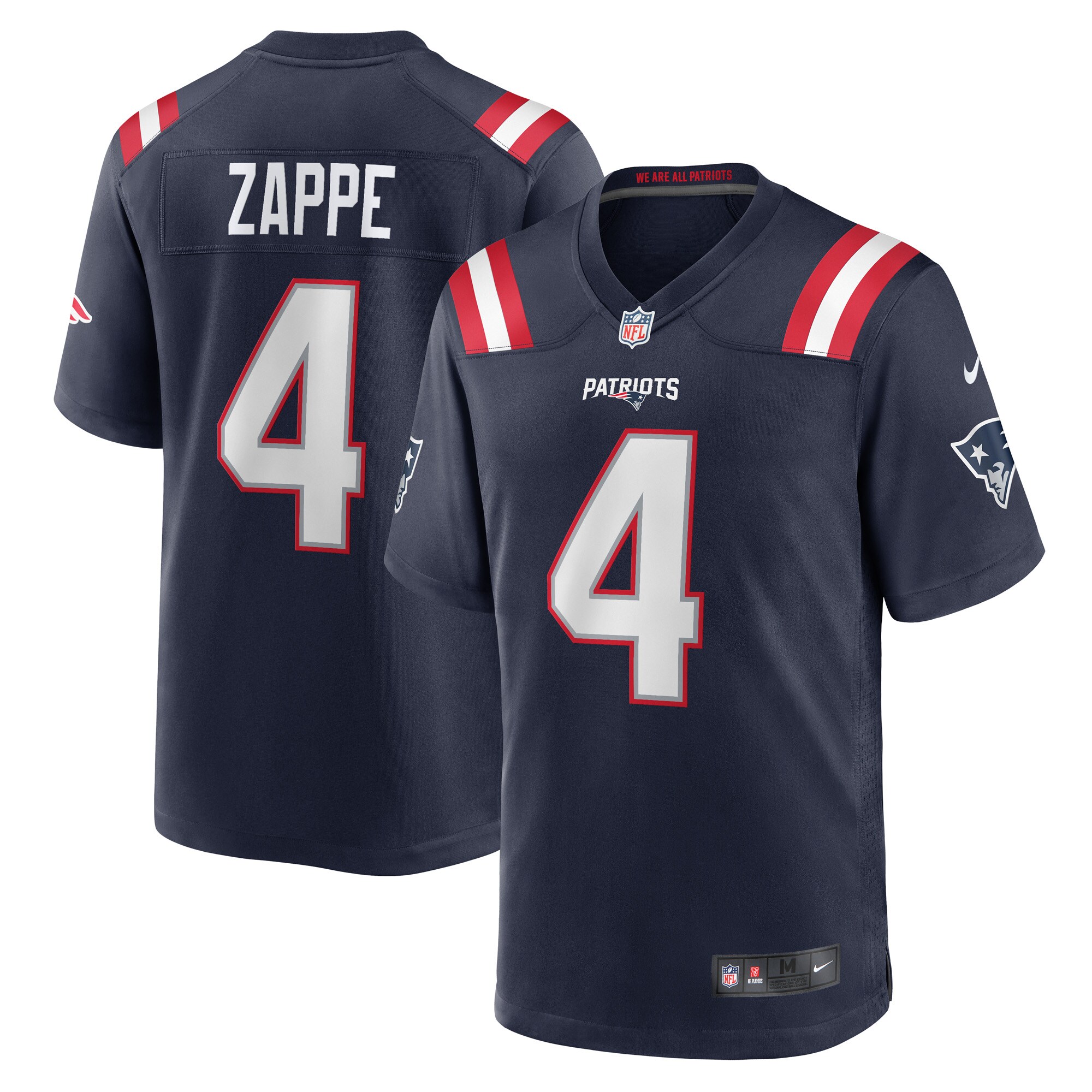 Bailey Zappe New England Patriots Nike Game Player Jersey   Navy