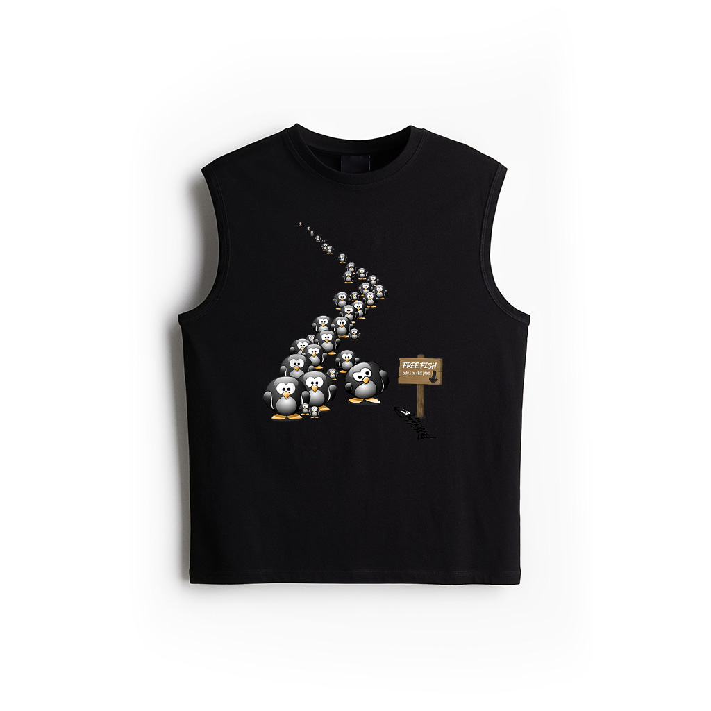 Bait And Switch Penguin Scam Fun Cute Men Women Kids Tank Top
