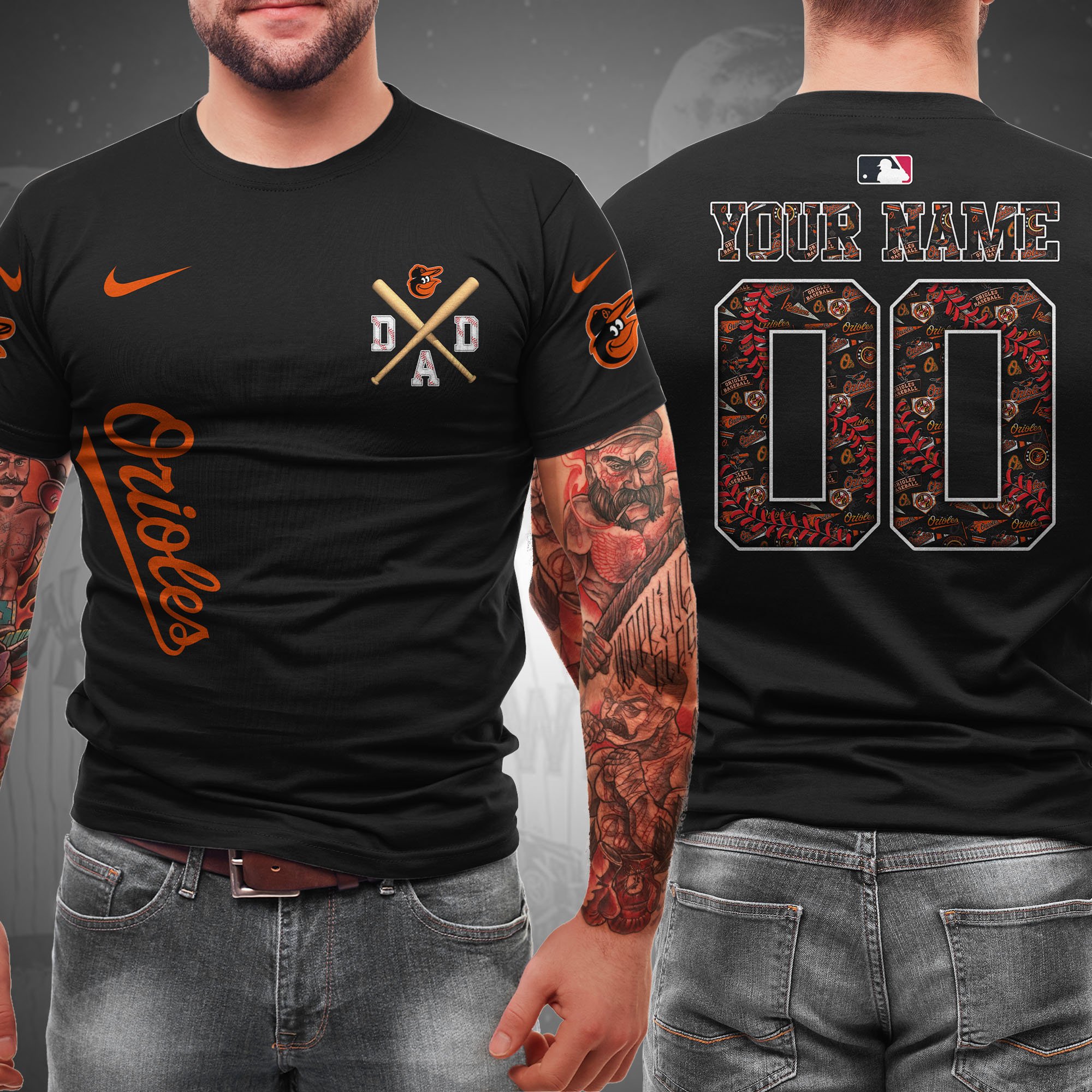 Baltimore Orioles T-Shirt Custom Name And Number, Sport Team Shirt, Gifts For Dad 