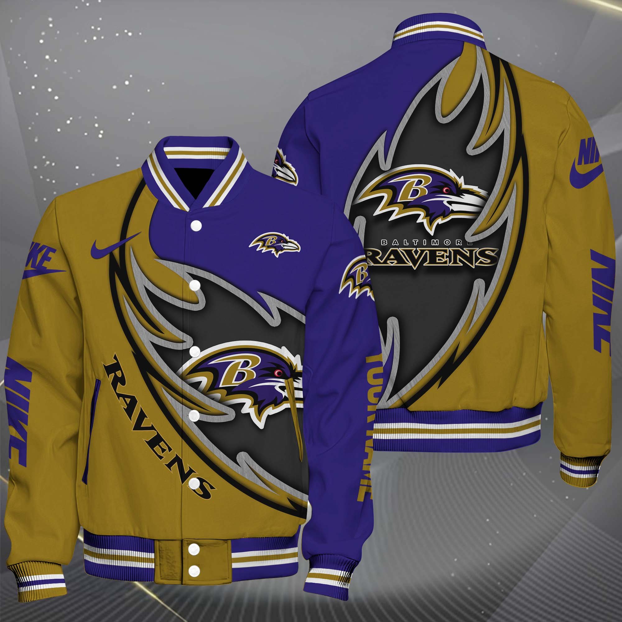 Baltimore Ravens Baseball Jacket, Sport Jacket Custom You Name, Football Fan Gifts 