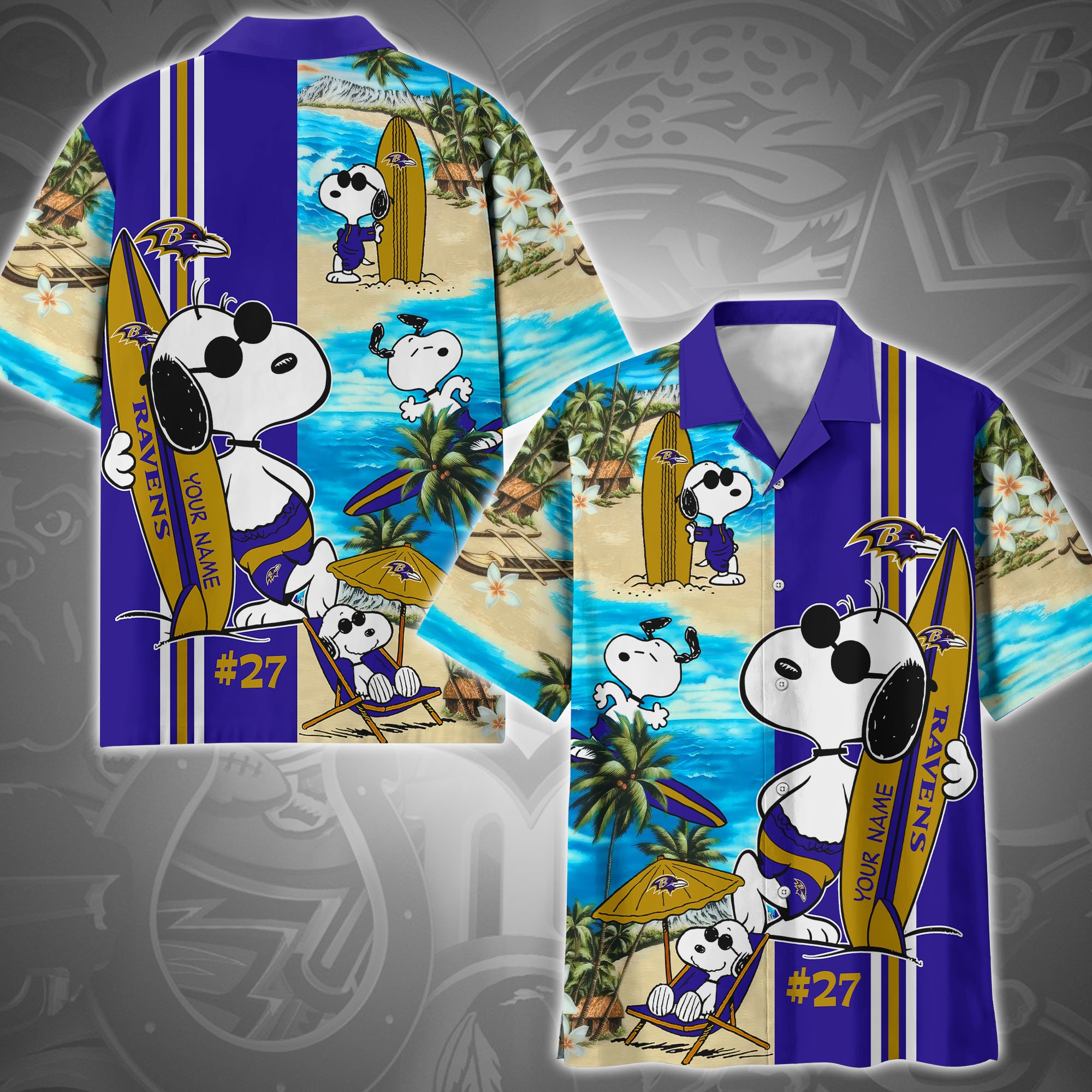 Baltimore Ravens Hawaii Shirt Custom Name, Sport Team Shirt For Fans