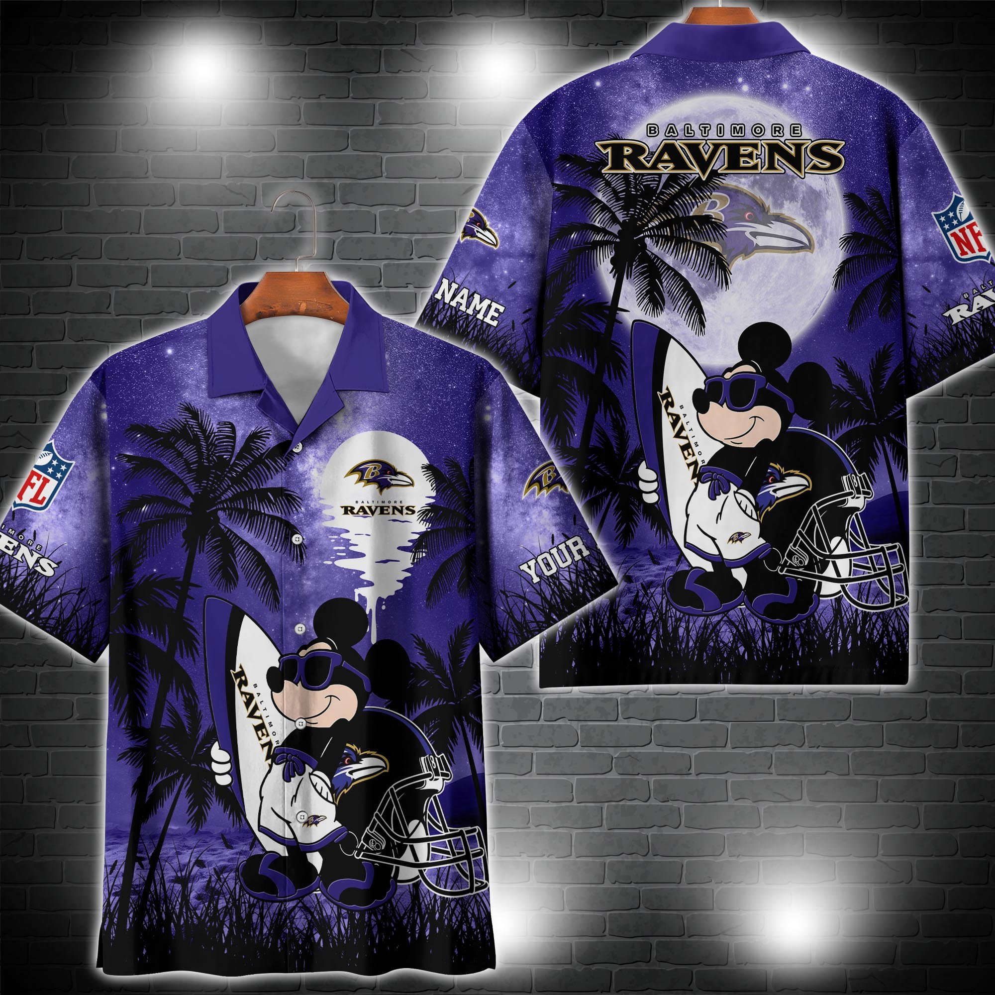 Baltimore Ravens Hawaii Shirt Custom Name, Sport Team Shirt For Fans