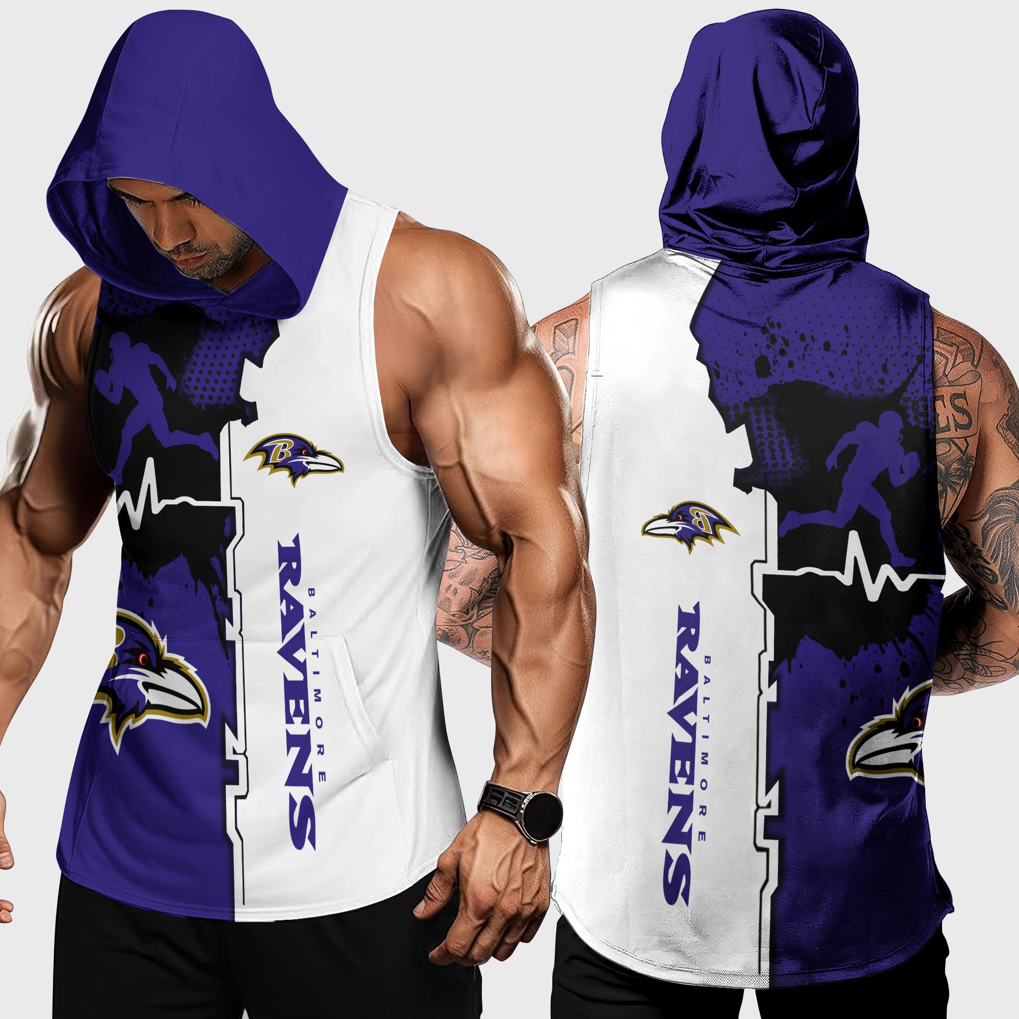 Baltimore Ravens Hoodie Tanktop Custom Your Name, Football Team Hoodie Tanktop, Gift For Football Lovers