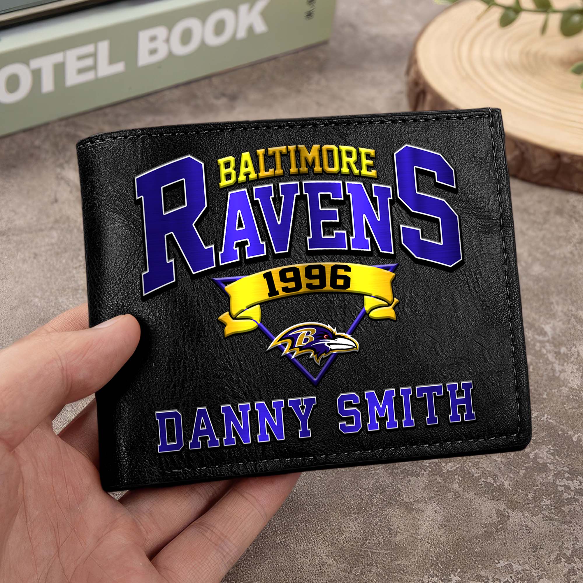 Baltimore Ravens Men Wallet Custom Your Name, Football Team Men Wallet For Fans, Gifts For Football Lovers