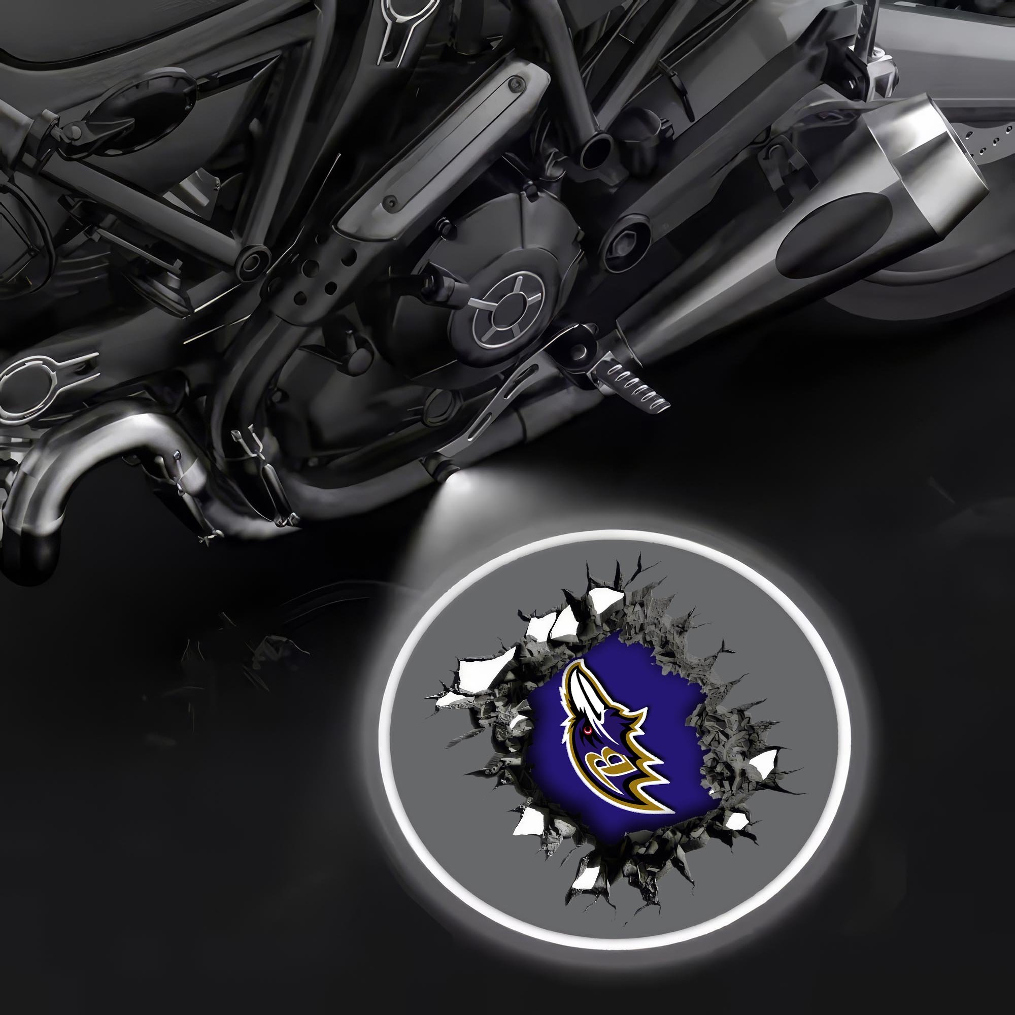 Baltimore Ravens Motorcycle Projection Lamp Light, Gifts For Fan