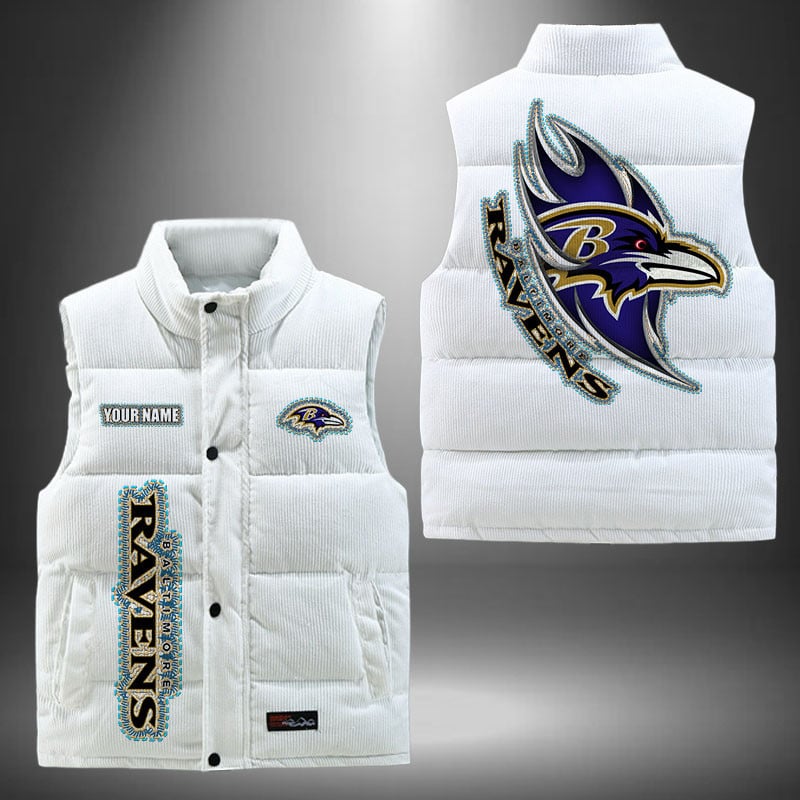 Baltimore Ravens NFL Personalized Puffer Jacket For Fan