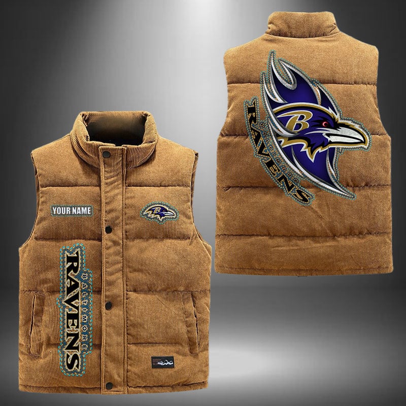 Baltimore Ravens NFL Personalized Puffer Jacket For Fan