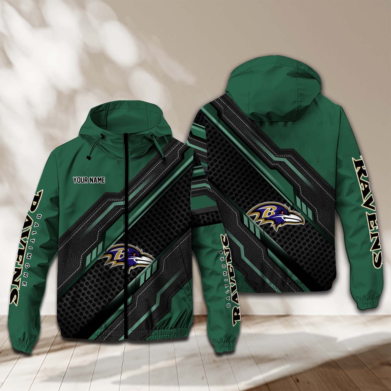 Baltimore Ravens NFL Personalized Windbreaker Jacket For Fan