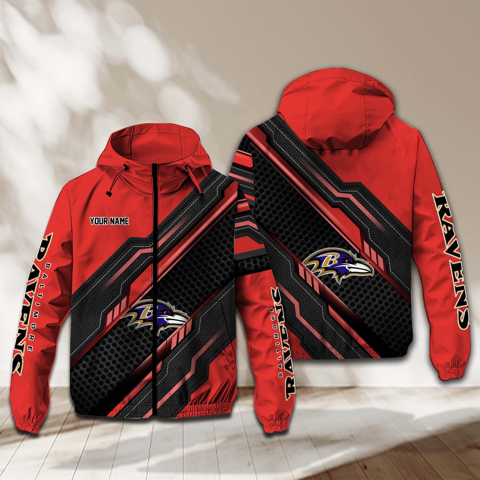 Baltimore Ravens NFL Personalized Windbreaker Jacket For Fan