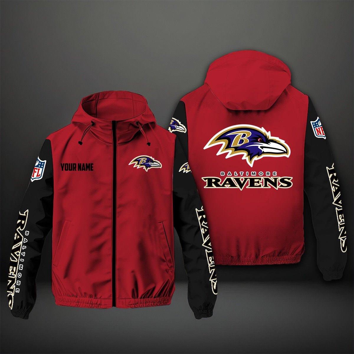 Baltimore Ravens NFL Personalized Windbreaker Jacket For Fan