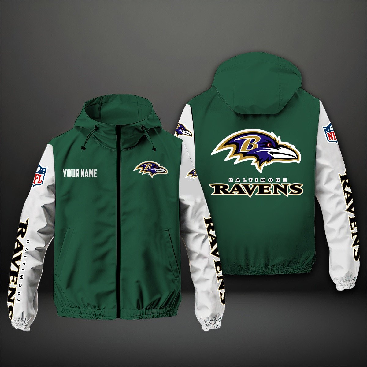Baltimore Ravens NFL Personalized Windbreaker Jacket For Fan
