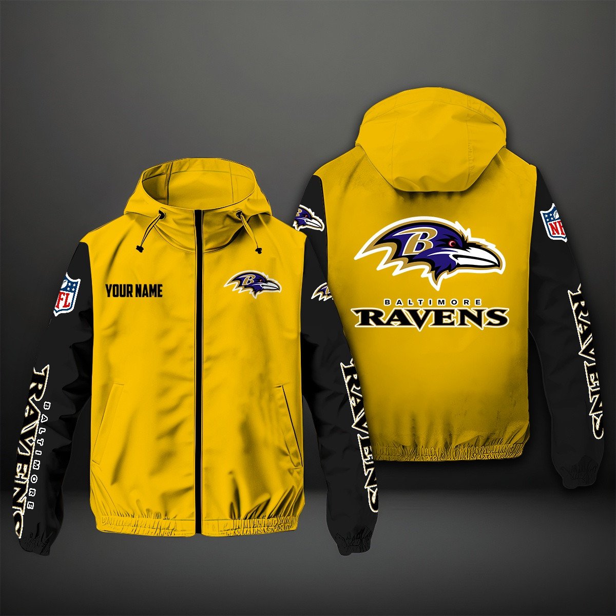 Baltimore Ravens NFL Personalized Windbreaker Jacket For Fan