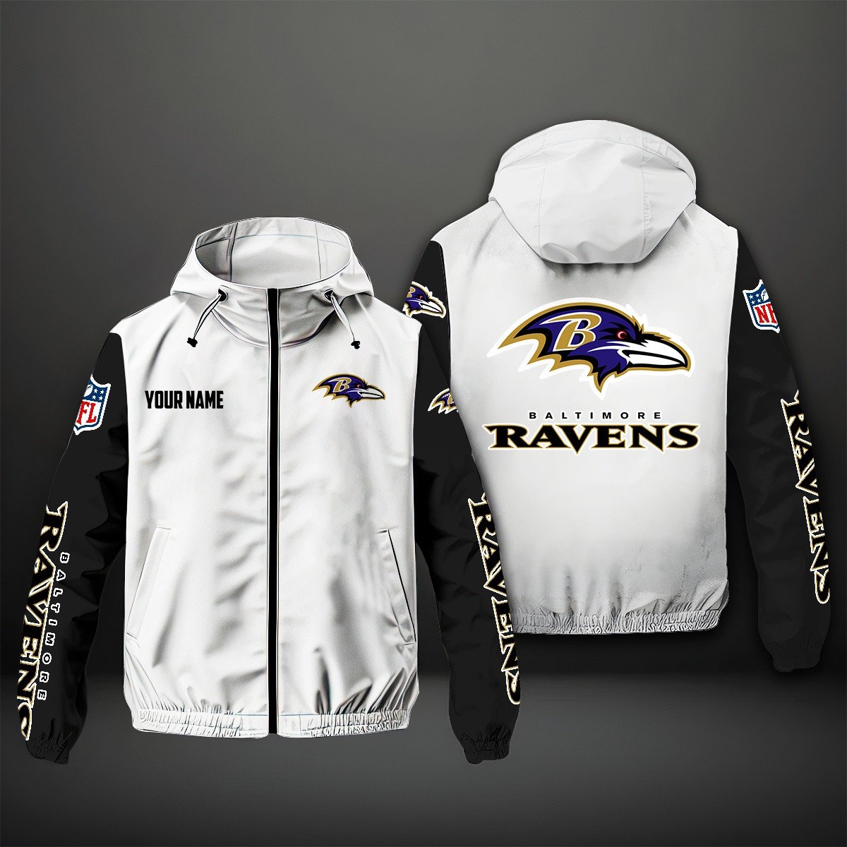 Baltimore Ravens NFL Personalized Windbreaker Jacket For Fan