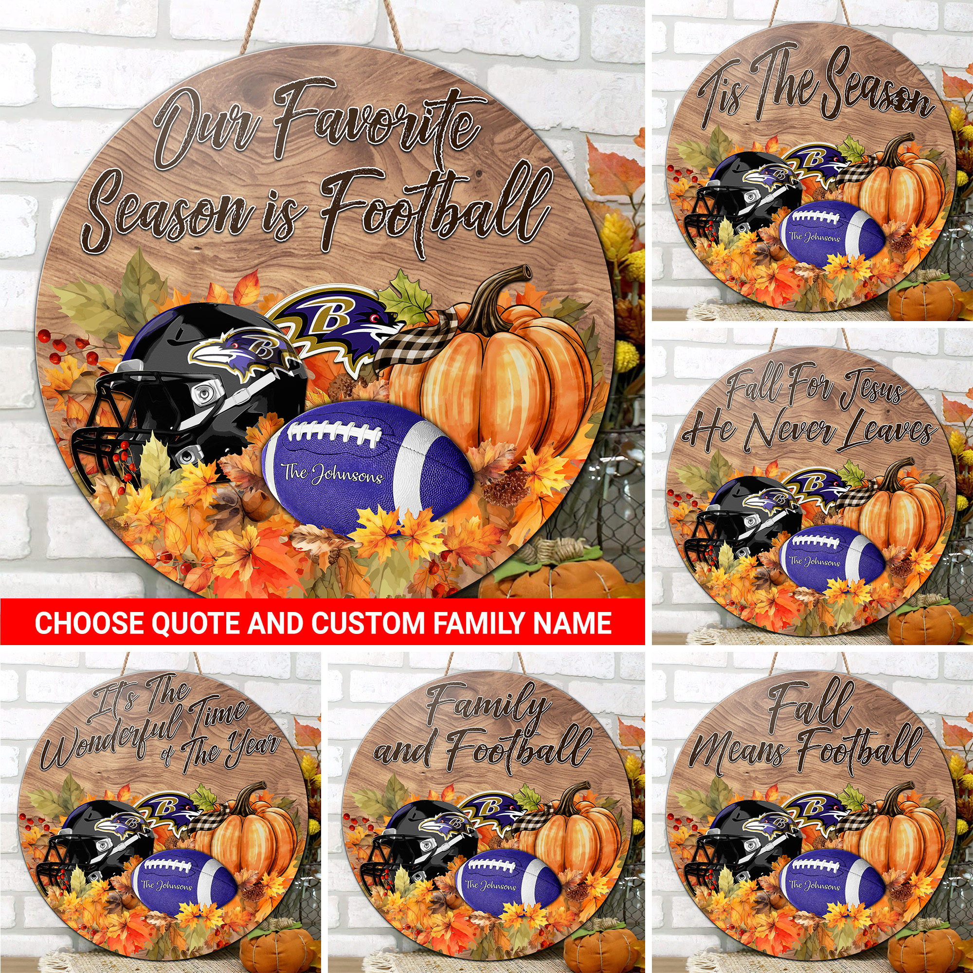 Baltimore Ravens Shape Wooden Sign Custom Your Family Name And Choose Your Quotes, Sport Sign