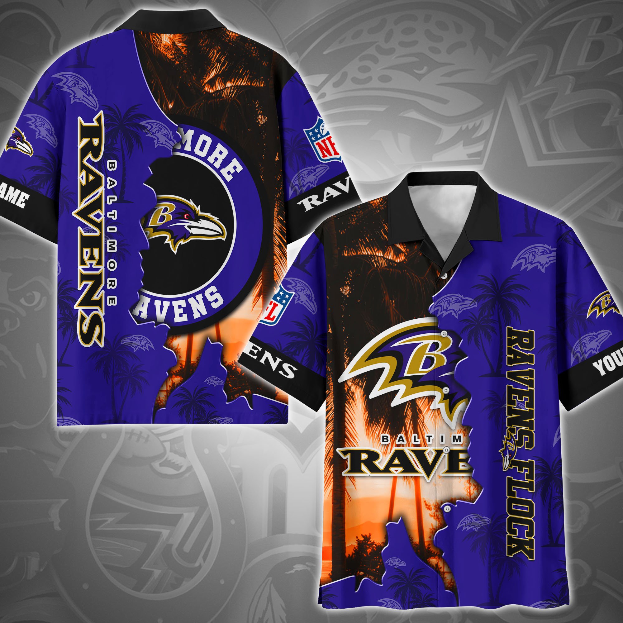 Baltimore Ravens Sport Hawaii Shirt Custom Name, Shirt For Sport Fans