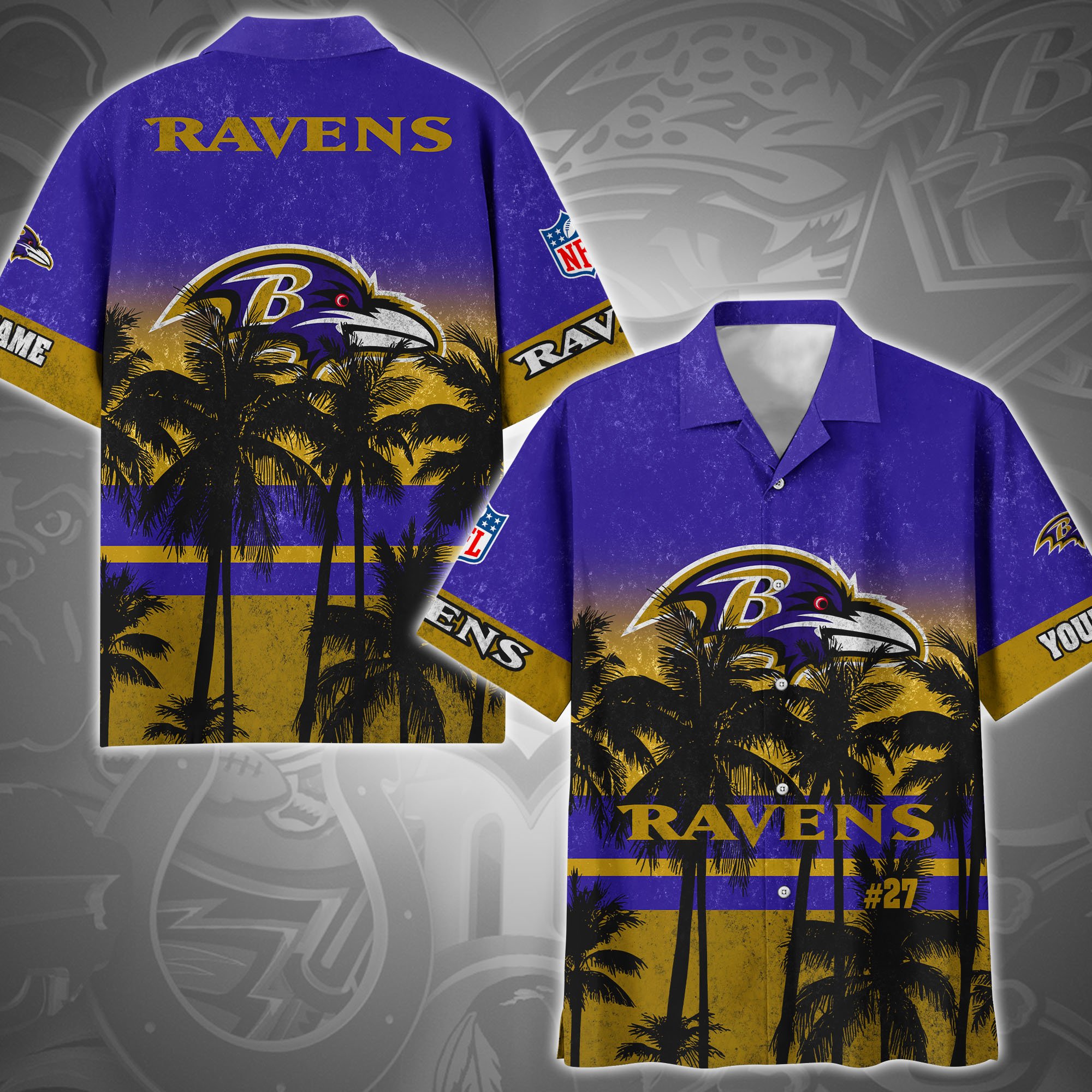 Baltimore Ravens Team Custom Name And Number, Sport Shirts, Sport Gifts