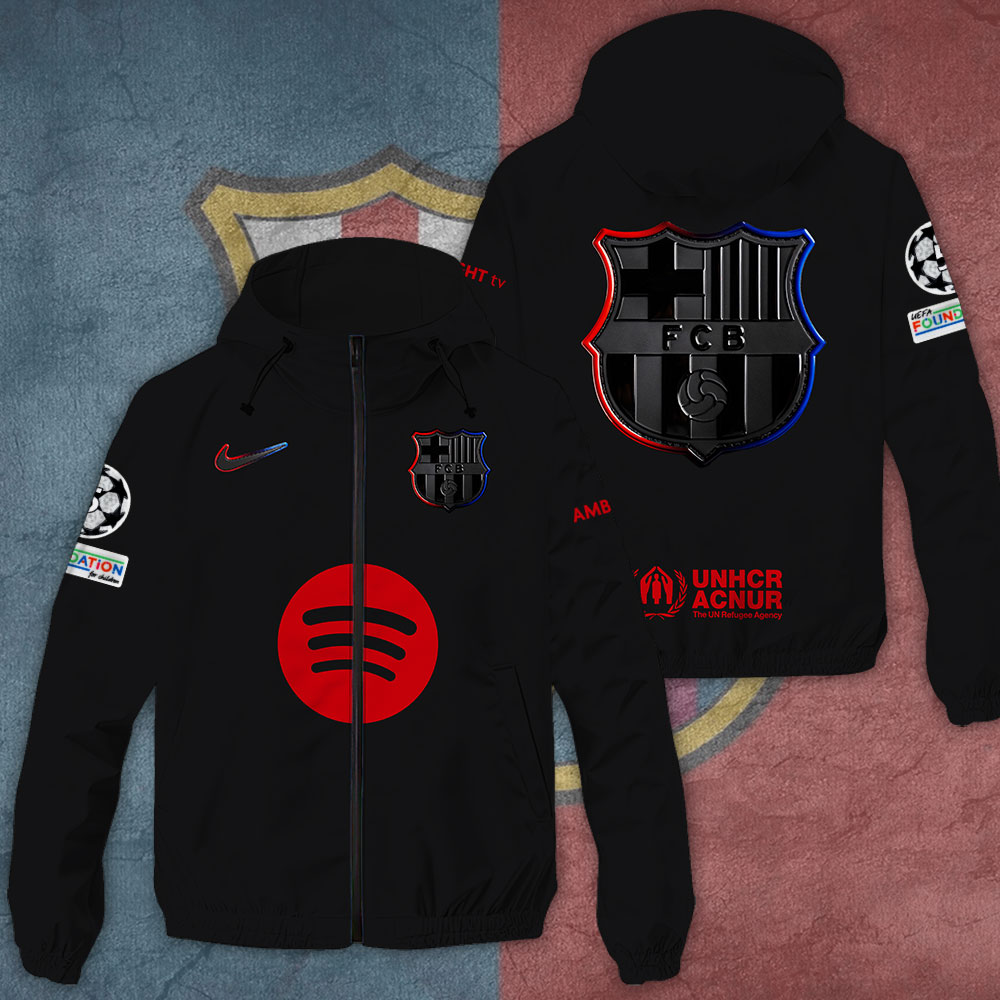 Barcelona Laliga Style Windbreaker Jacket For Fans