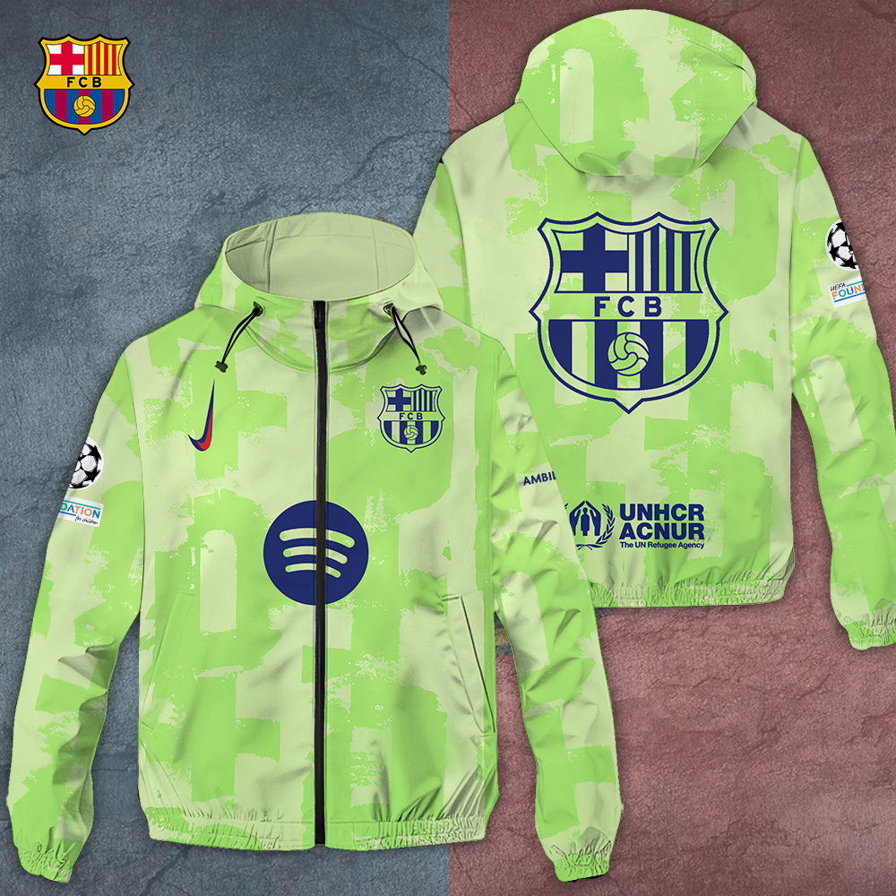 Barcelona Laliga Style Windbreaker Jacket For Fans