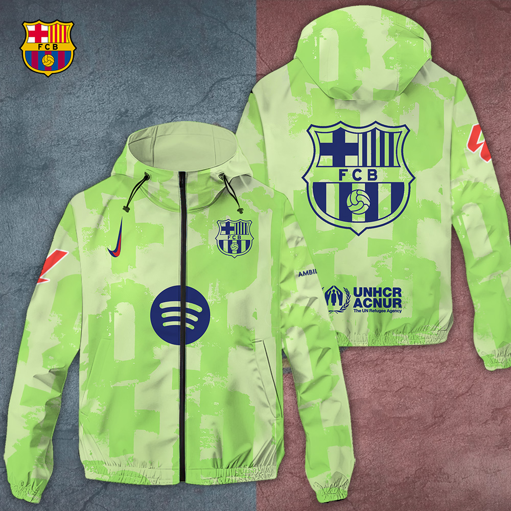 Barcelona Laliga Style Windbreaker Jacket For Fans