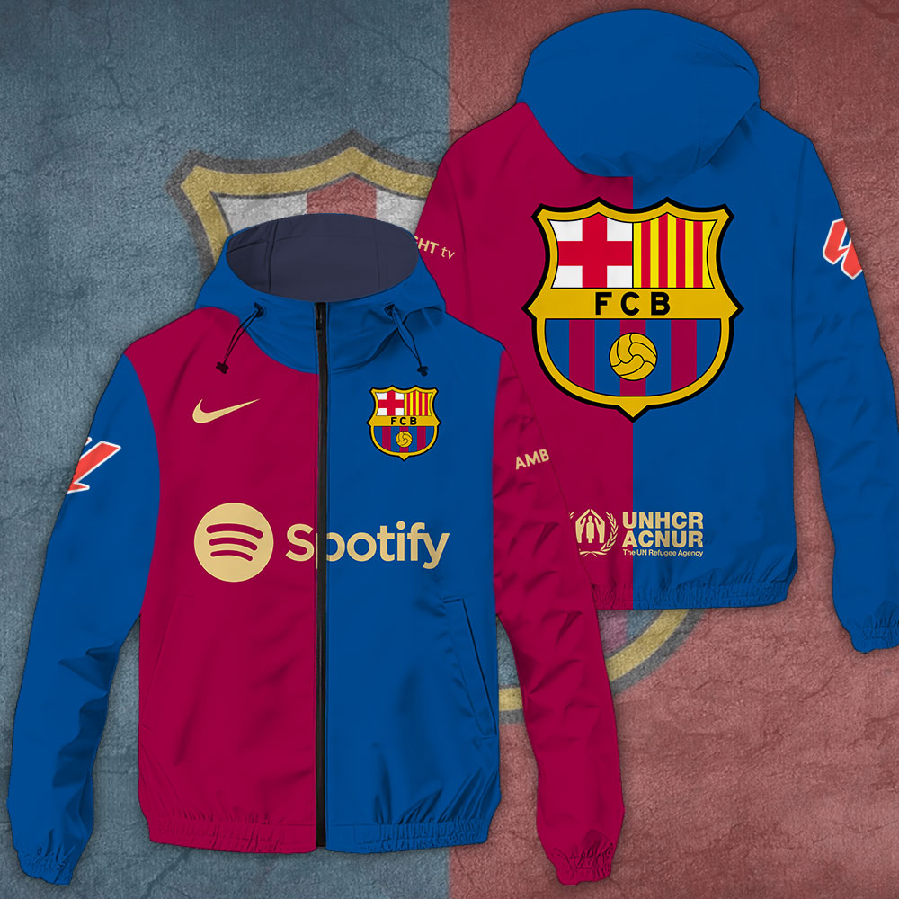 Barcelona Laliga Style Windbreaker Jacket For Fans