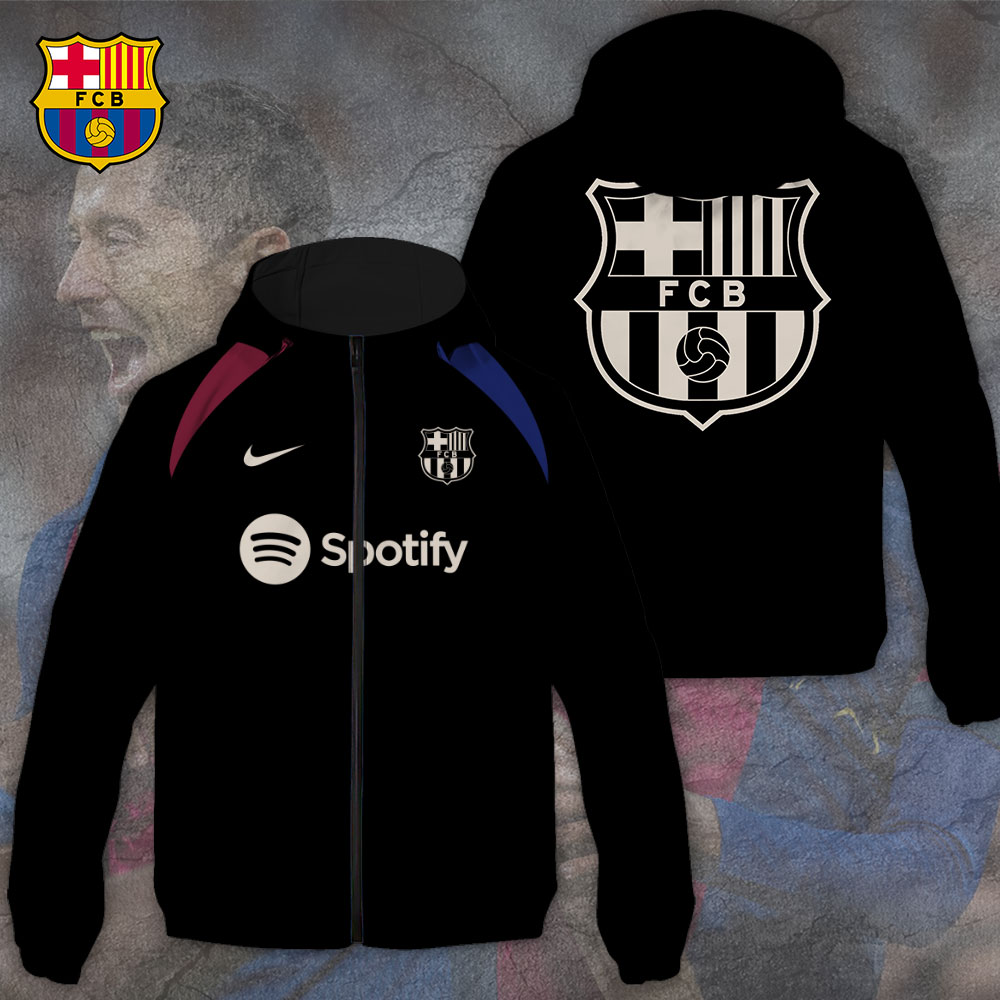 Barcelona Laliga Style Windbreaker Jacket For Fans