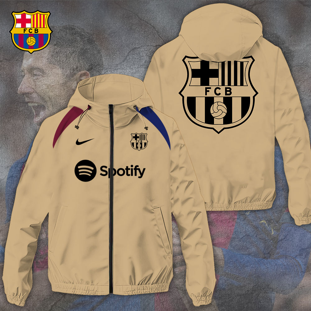 Barcelona Laliga Style Windbreaker Jacket For Fans