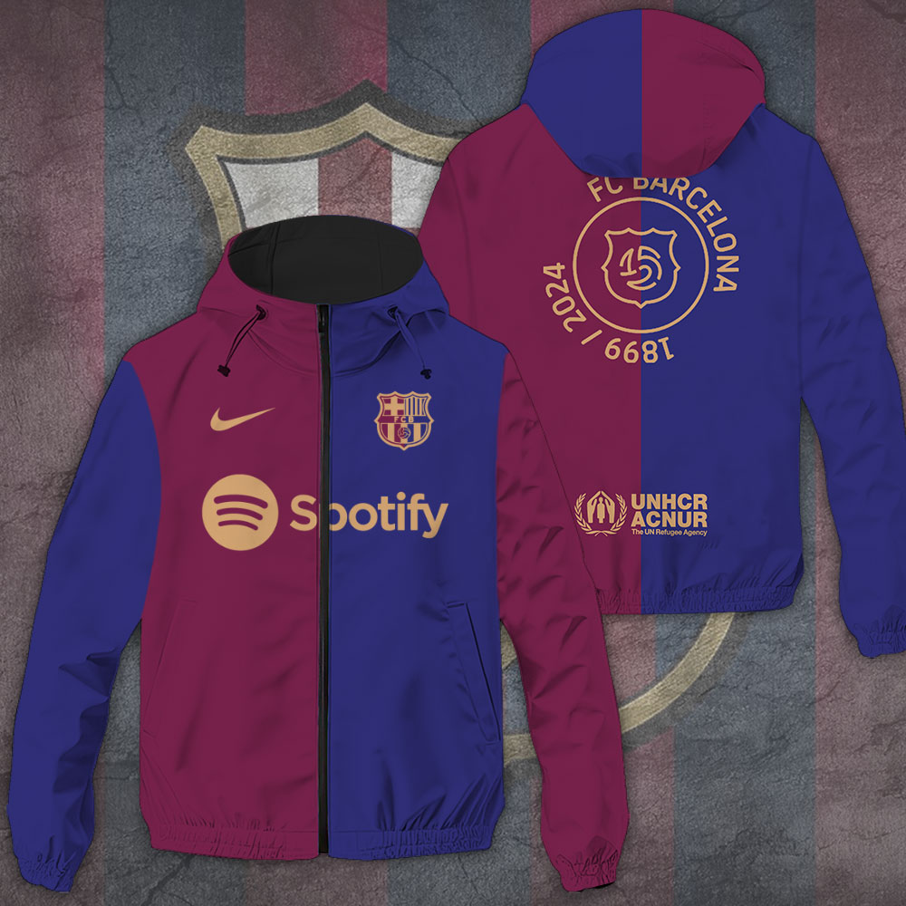 Barcelona Laliga Style Windbreaker Jacket For Fans