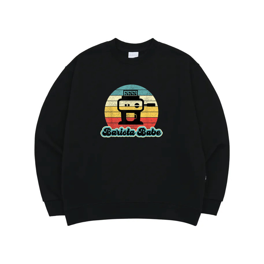 Barista Babe Retro Vintage Style Sunset Coffee Shop Lover Sweatshirt