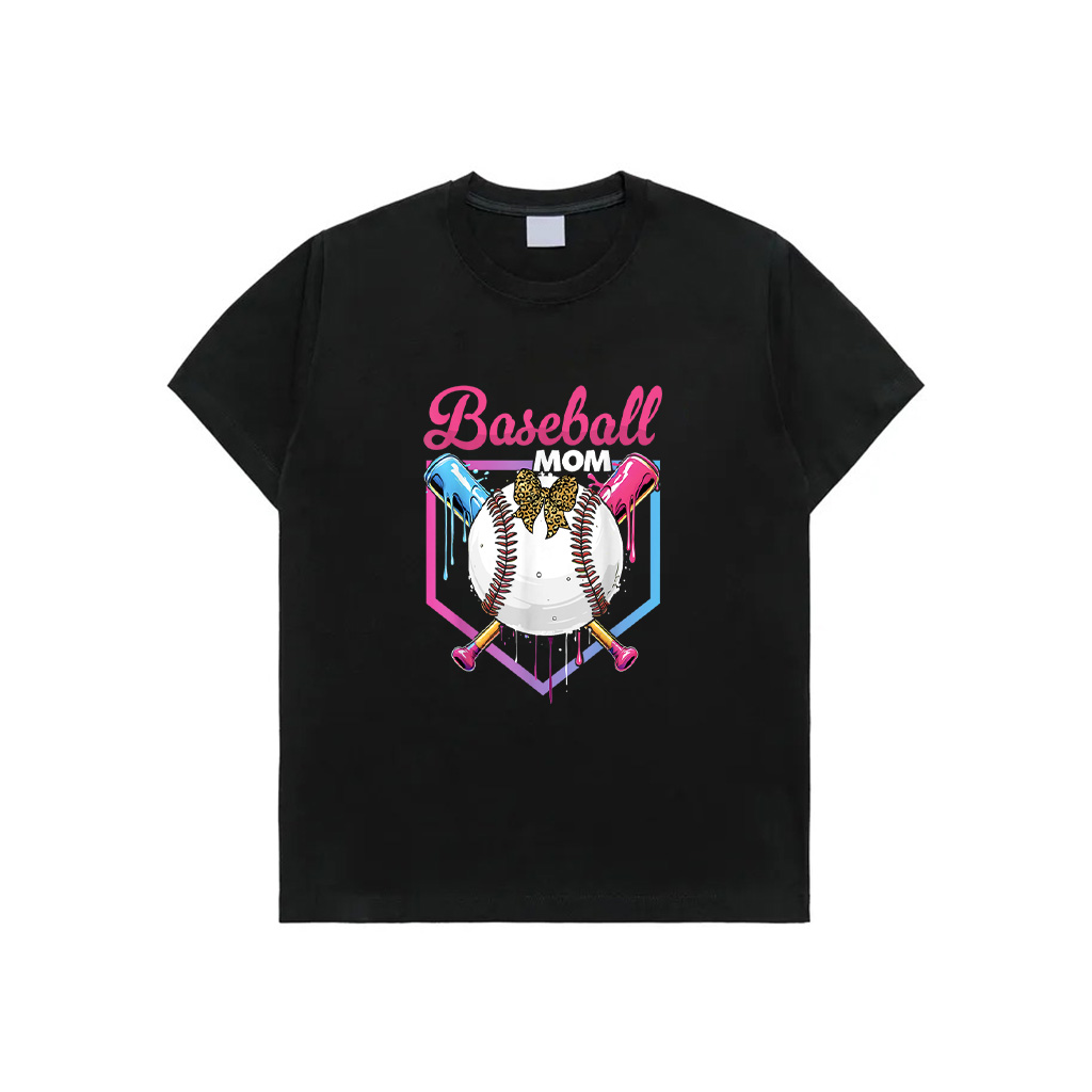 Baseball Drip Mom Cute Bow Baseball Women Mother's Day T-Shirt