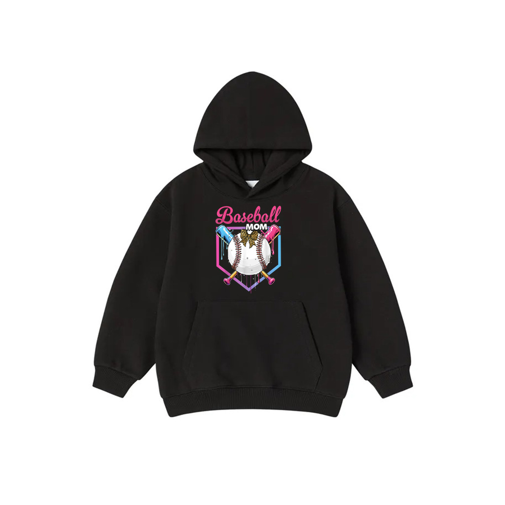 Baseball Drip Mom Cute Bow Baseball Women Mother's Day Hoodie