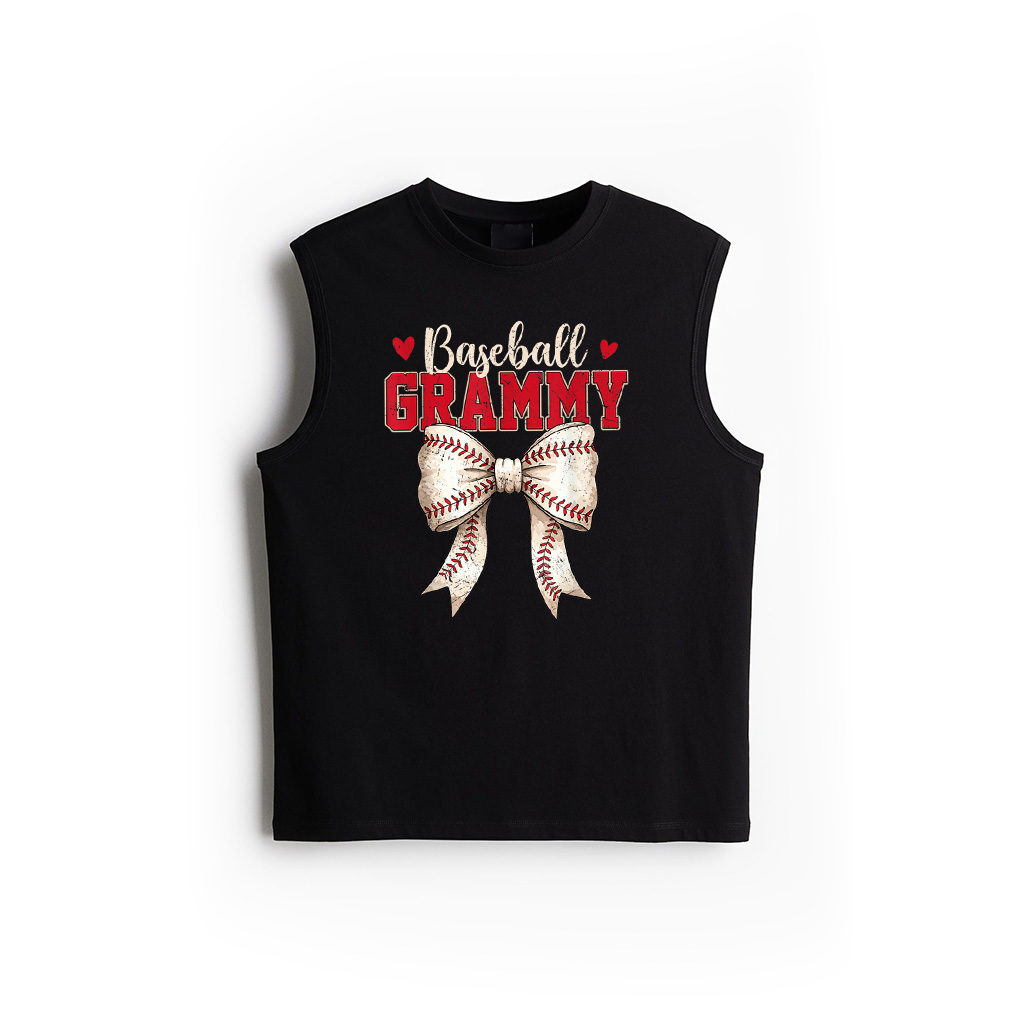 Baseball Grammy Coquette Bow Game Day Mothers Day Tank Top