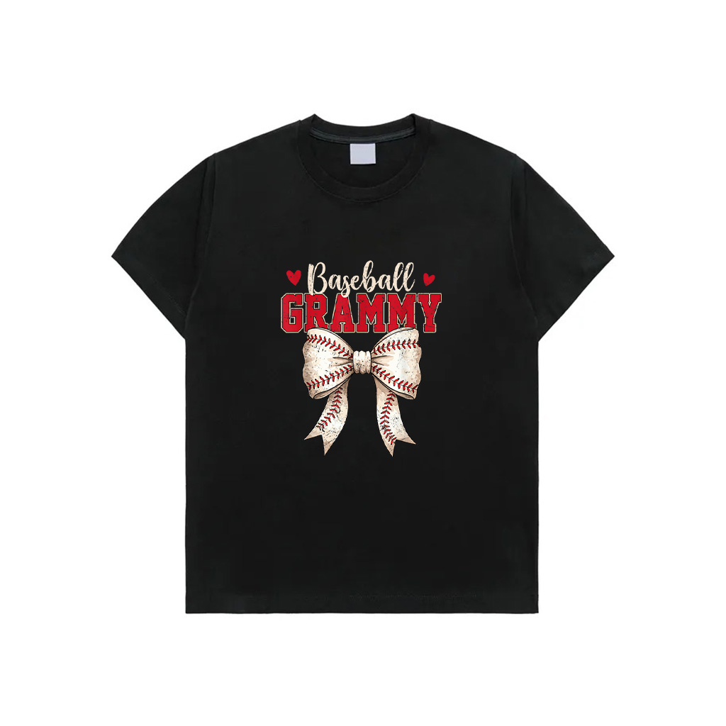 Baseball Grammy Coquette Bow Game Day Mothers Day T-Shirt