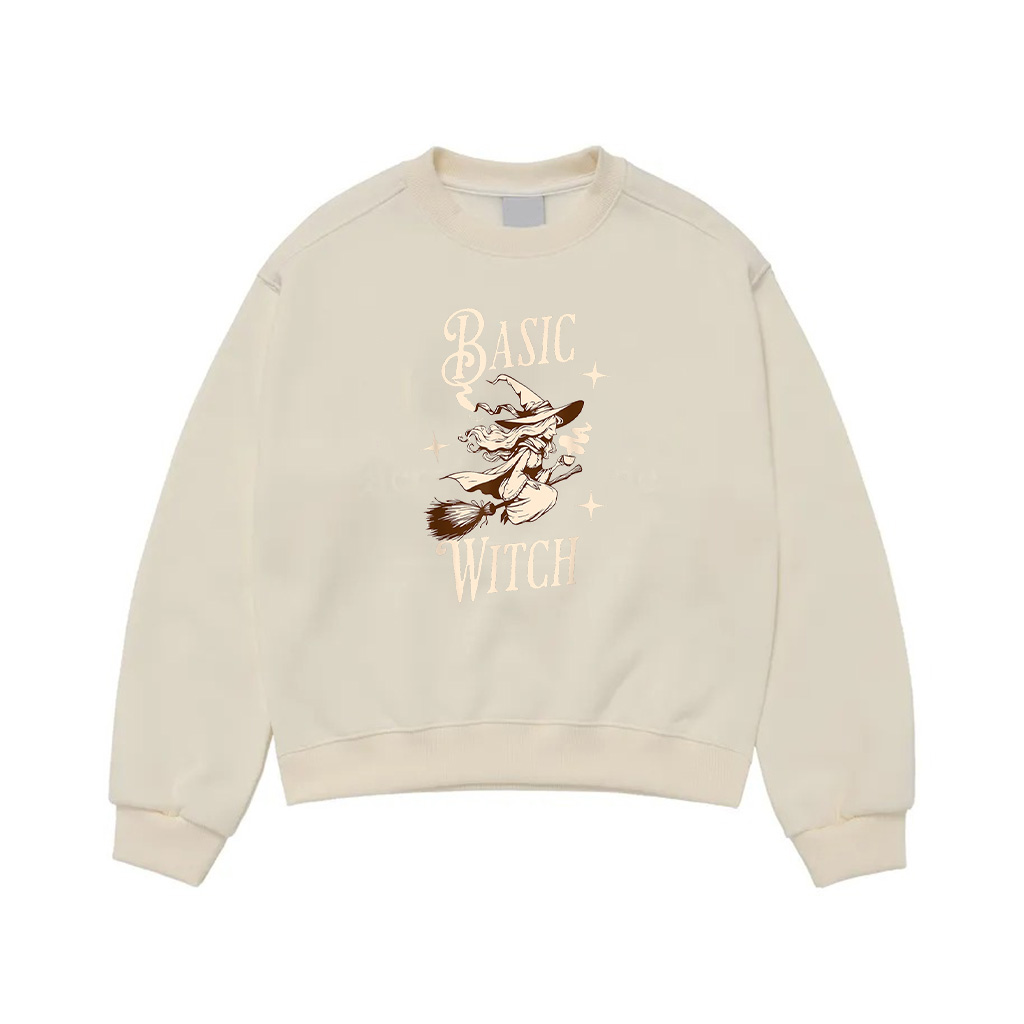 Basic Witch Coffee Fall Vintage Pinup Women Retro Halloween Sweatshirts
