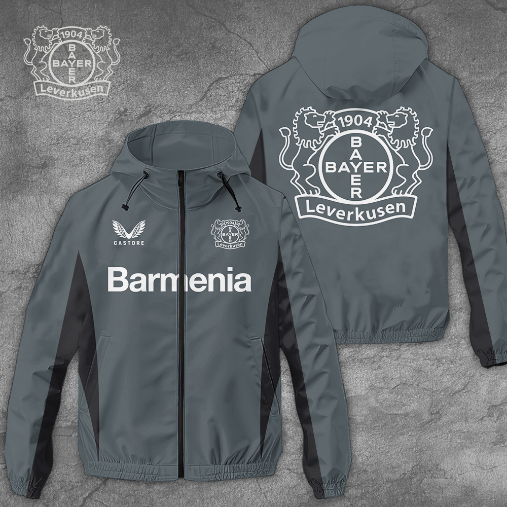 Bayer Leverkusen Bundesliga Style Windbreaker Jacket For Fans