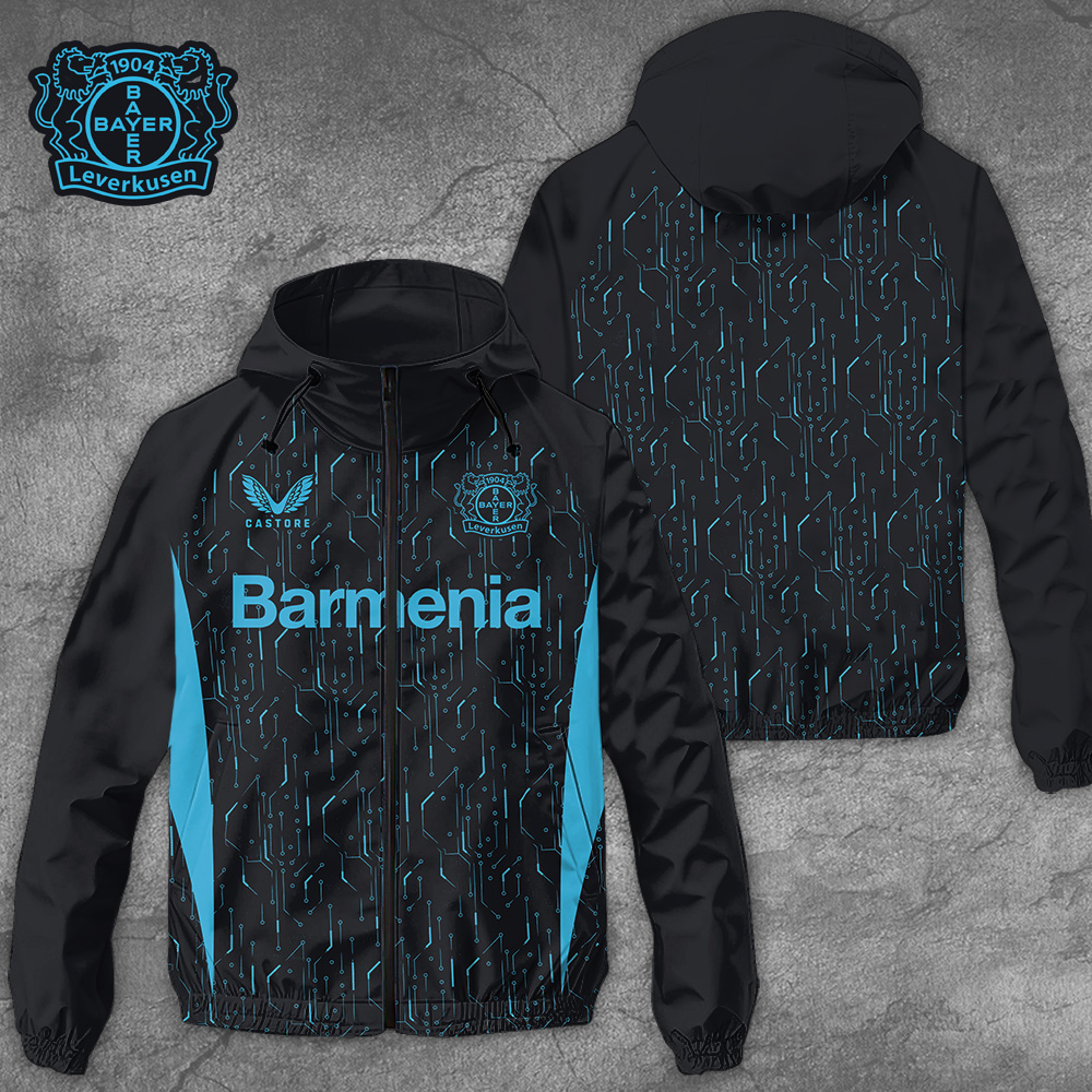 Bayer Leverkusen Bundesliga Style Windbreaker Jacket For Fans