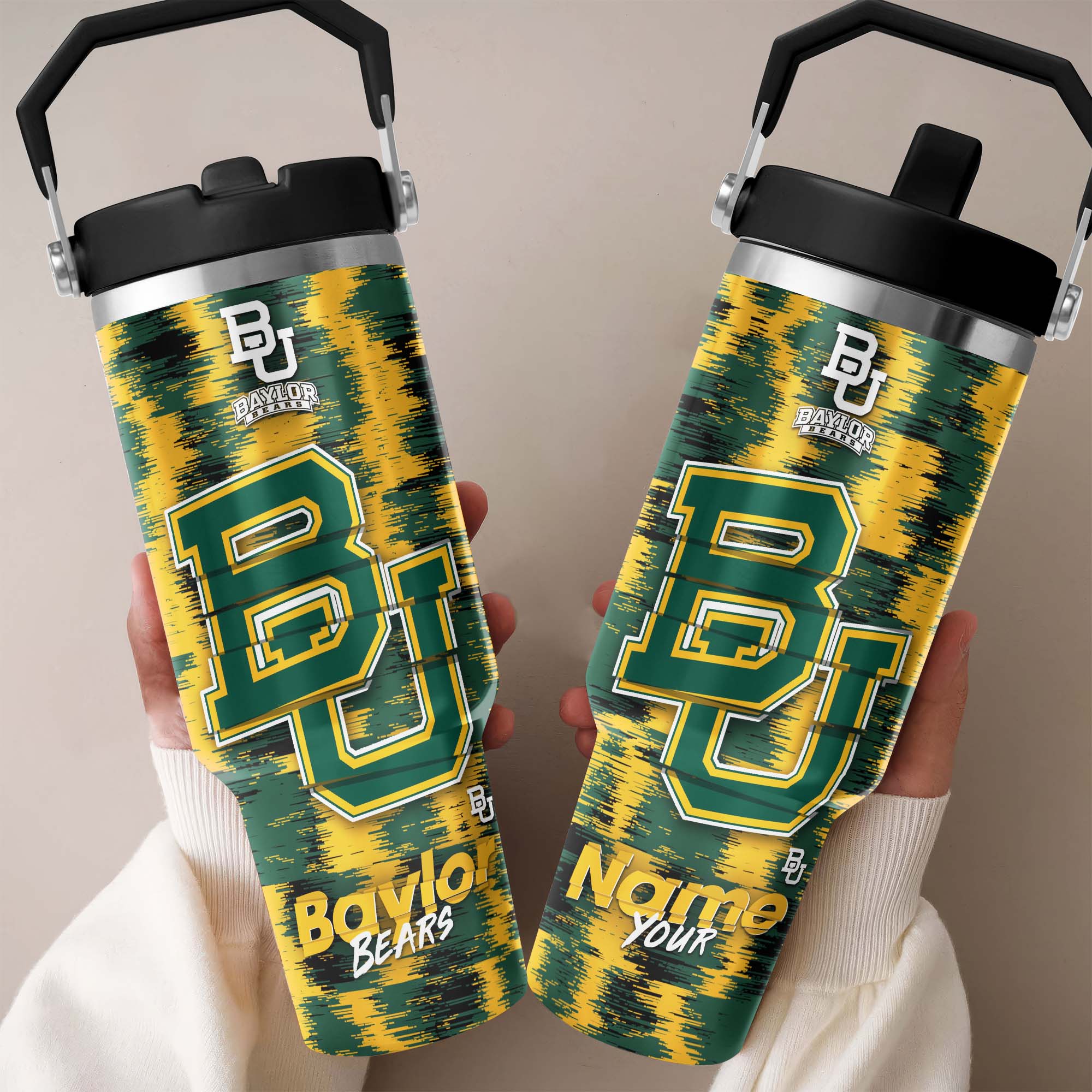 Baylor Bears Flip Straw 30Oz Tumbler Custom Your Name, Sport Flip Straw 30Oz Tumbler, Fan Gifts