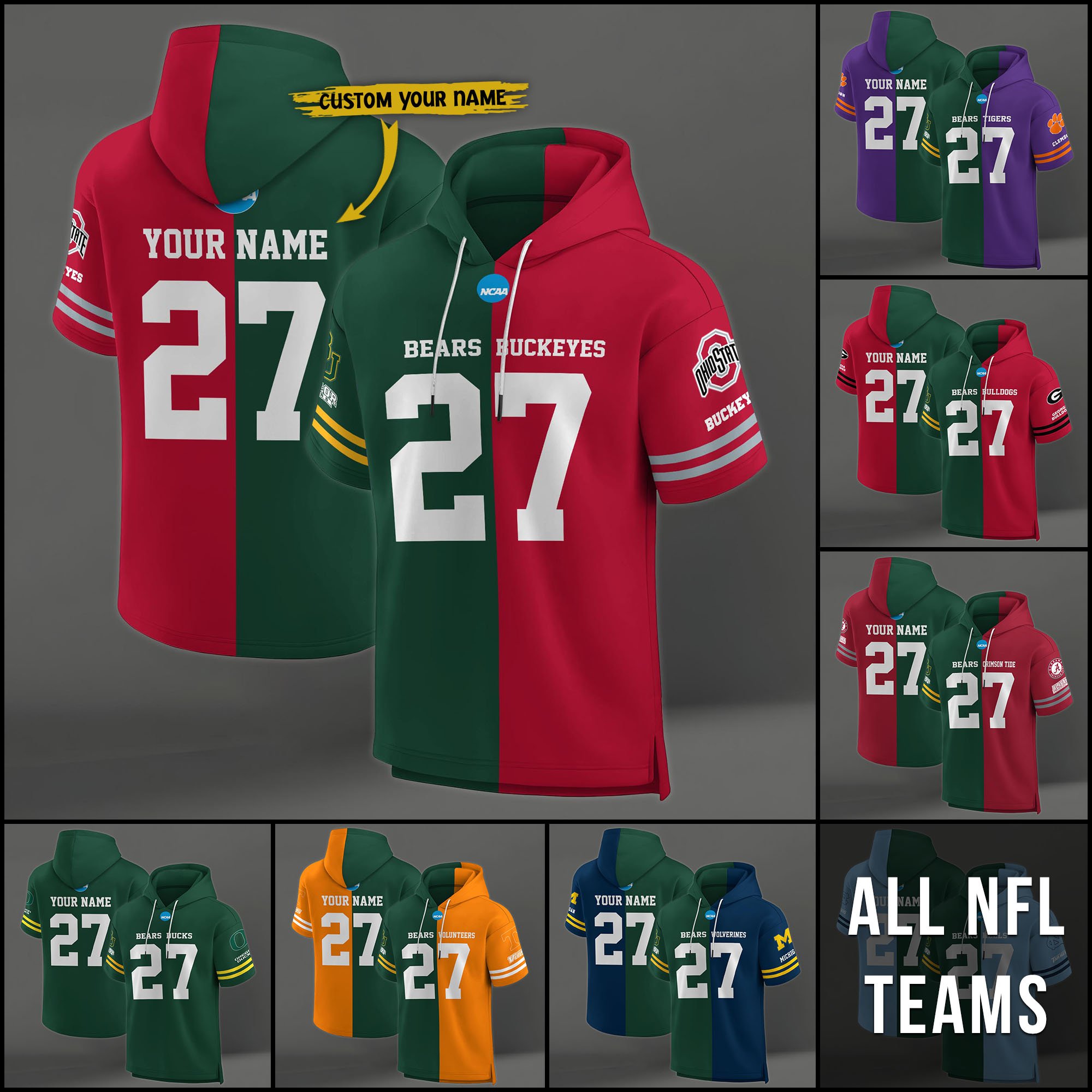 Baylor Bears House Divided Hoodie Custom Name, Number And Team, Hoodie For Football Fans