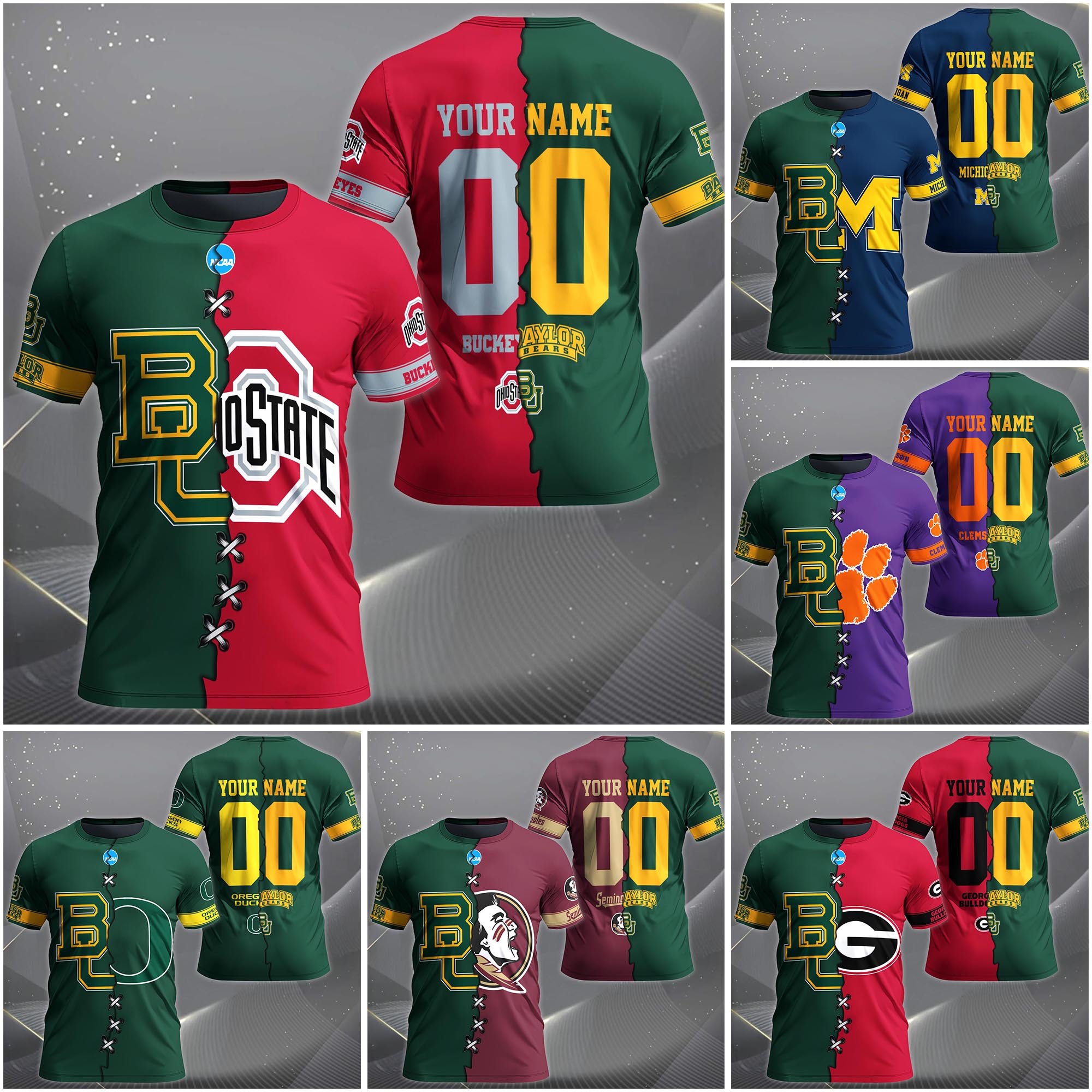 Baylor Bears House Divided T-Shirt Custom Name 2025 Version, Year And Team, Sport Shirts For Fan