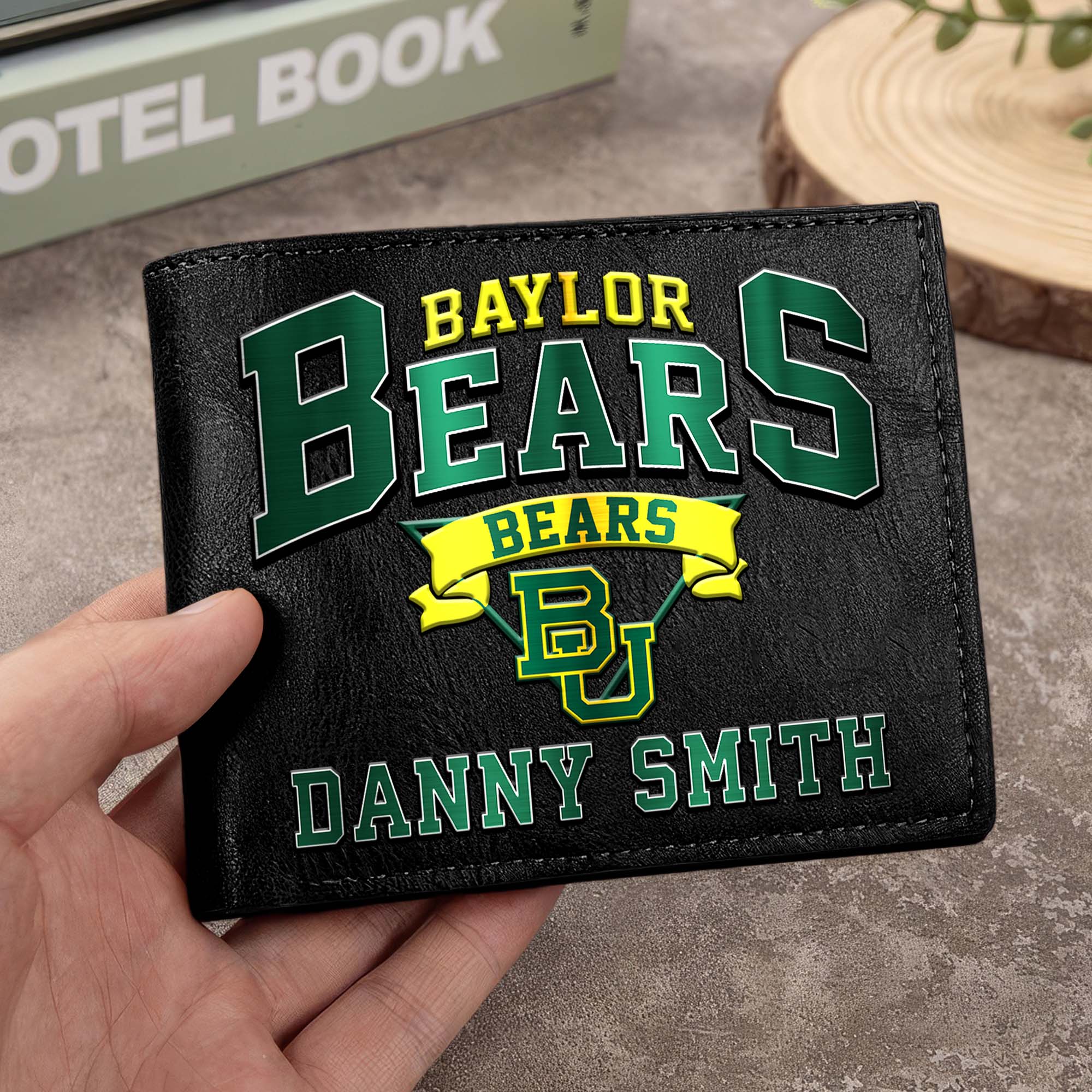 Baylor Bears Men Wallet Custom Your Name, Football Team Men Wallet For Fans, Gifts For Football Lovers
