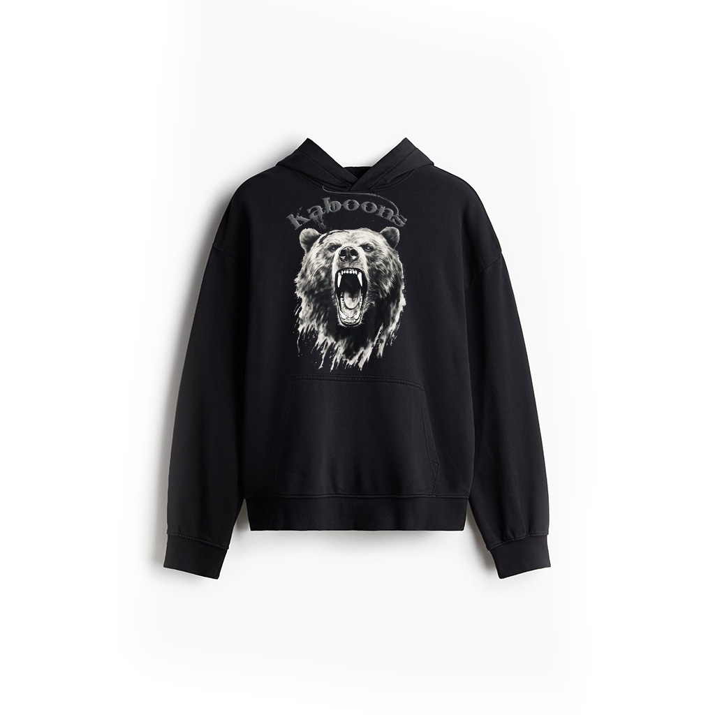 Bear Vintage Angry Grizzly Bear Hiking Camping Camper Hoodie