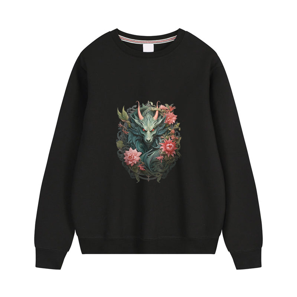 Beautiful Jade Dragon Floral Art Noveau Sweatshirts