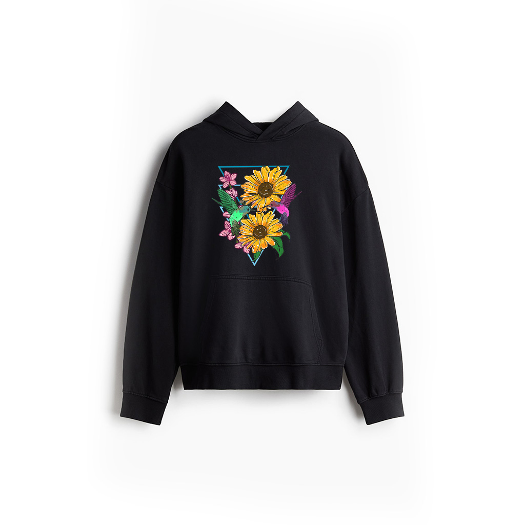 Beautiful Sunflowers And Hummingbirds Hoodie