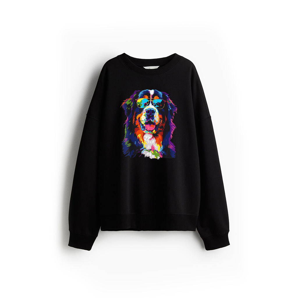 Bernese Mountain Dog Lover Pop Art Funny Mountain Dog Sweatshirt
