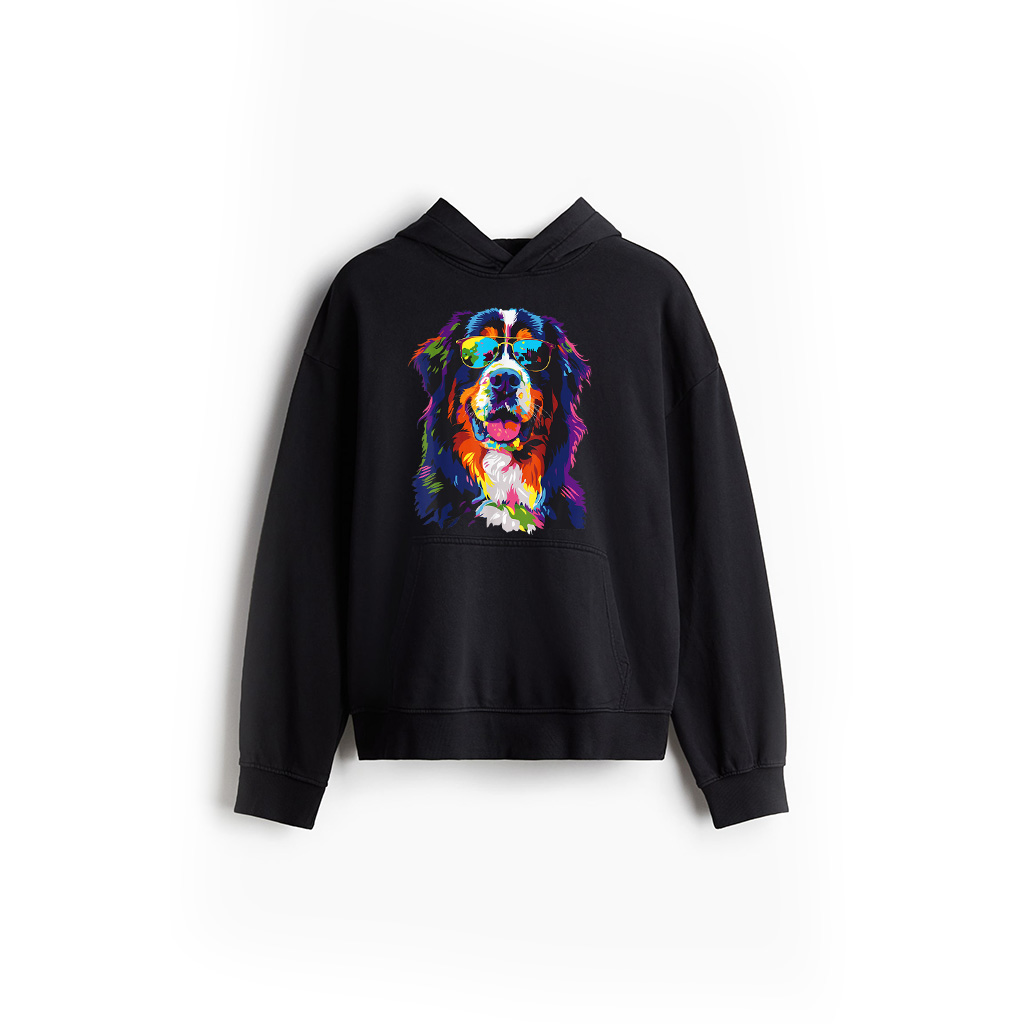 Bernese Mountain Dog Lover Pop Art Funny Mountain Dog Hoodie