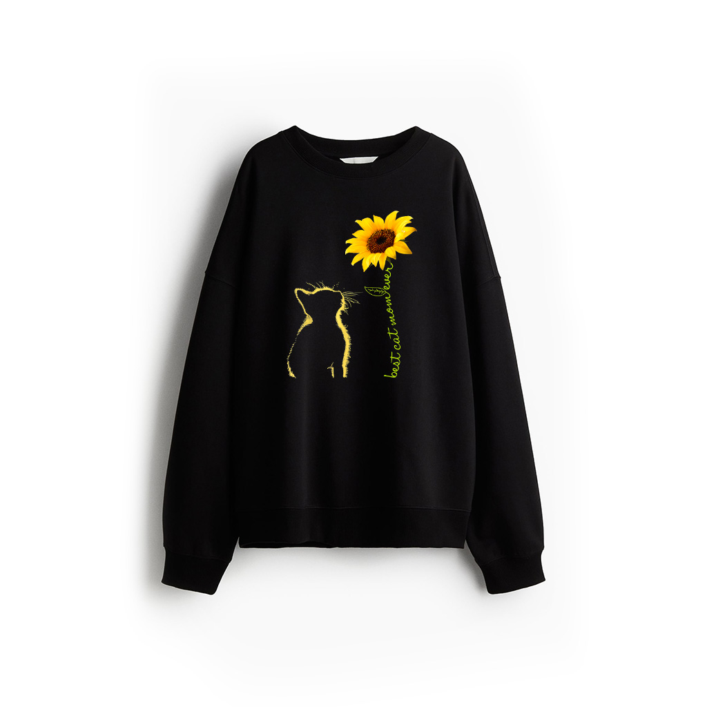 Best Cat Mom Ever Sunflower Mother's Day For Cat Lover Sweatshirt