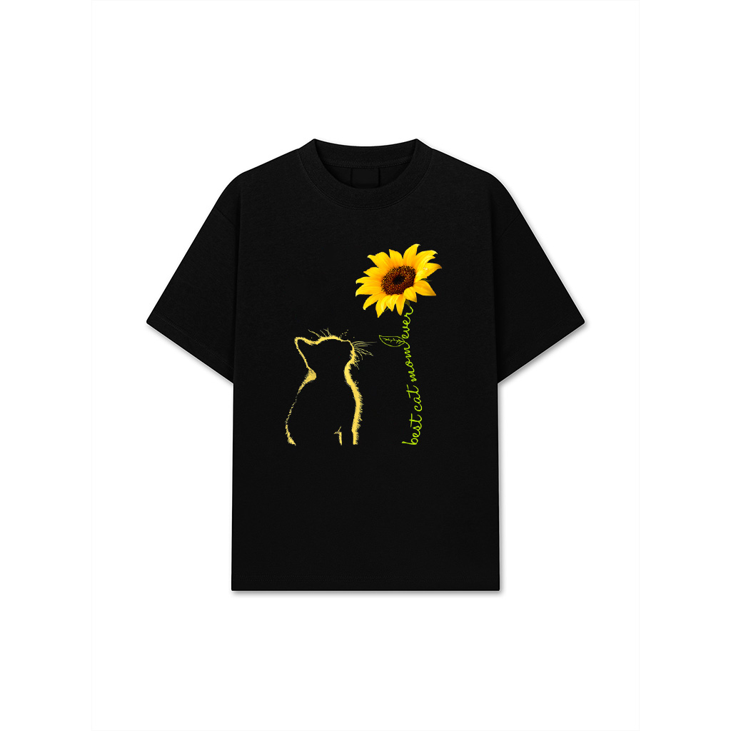 Best Cat Mom Ever Sunflower Mother's Day For Cat Lover T-Shirt