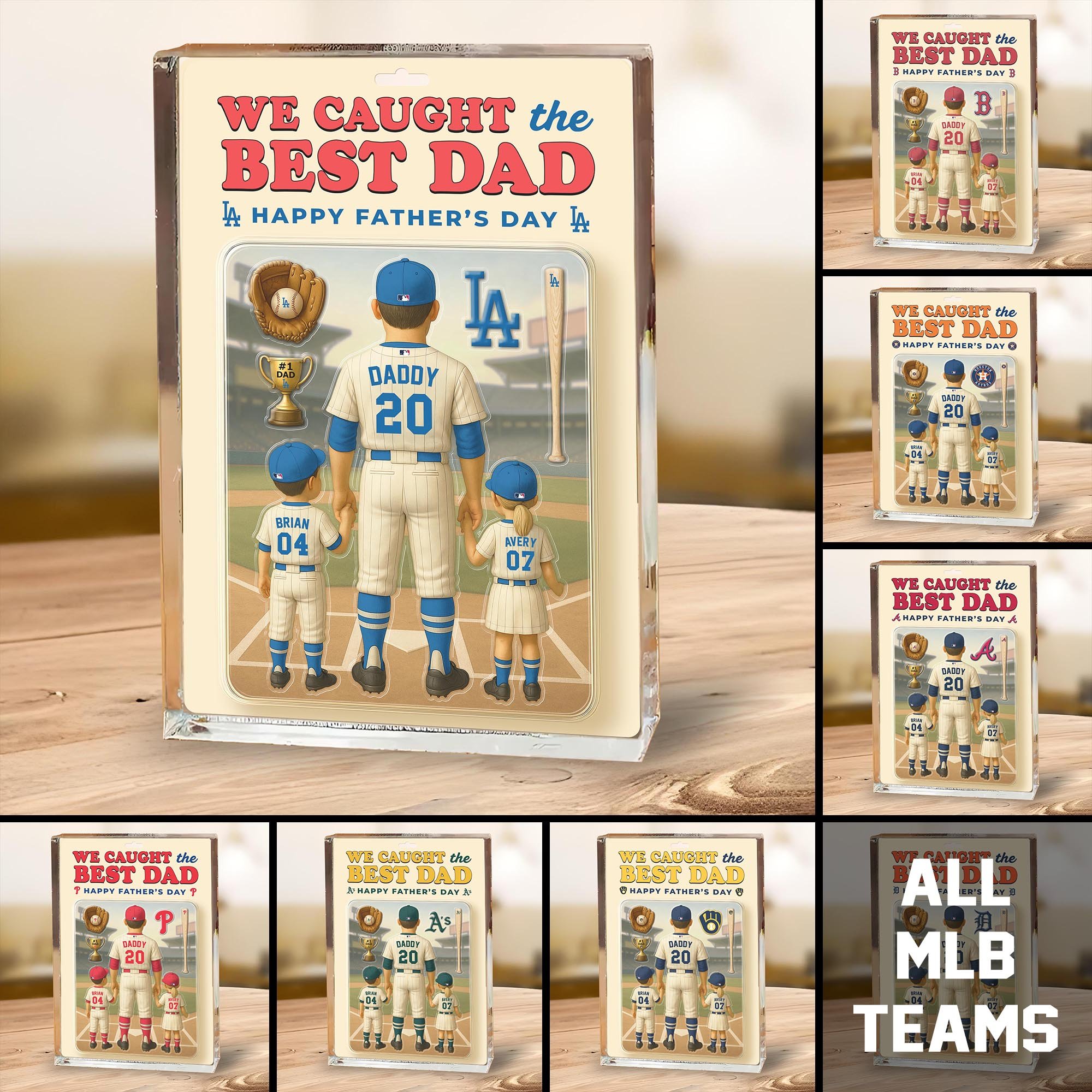 Best DAD Sport Shape Acrylic Blocks Custom Blocks, Home Decor, Sport Gifts 