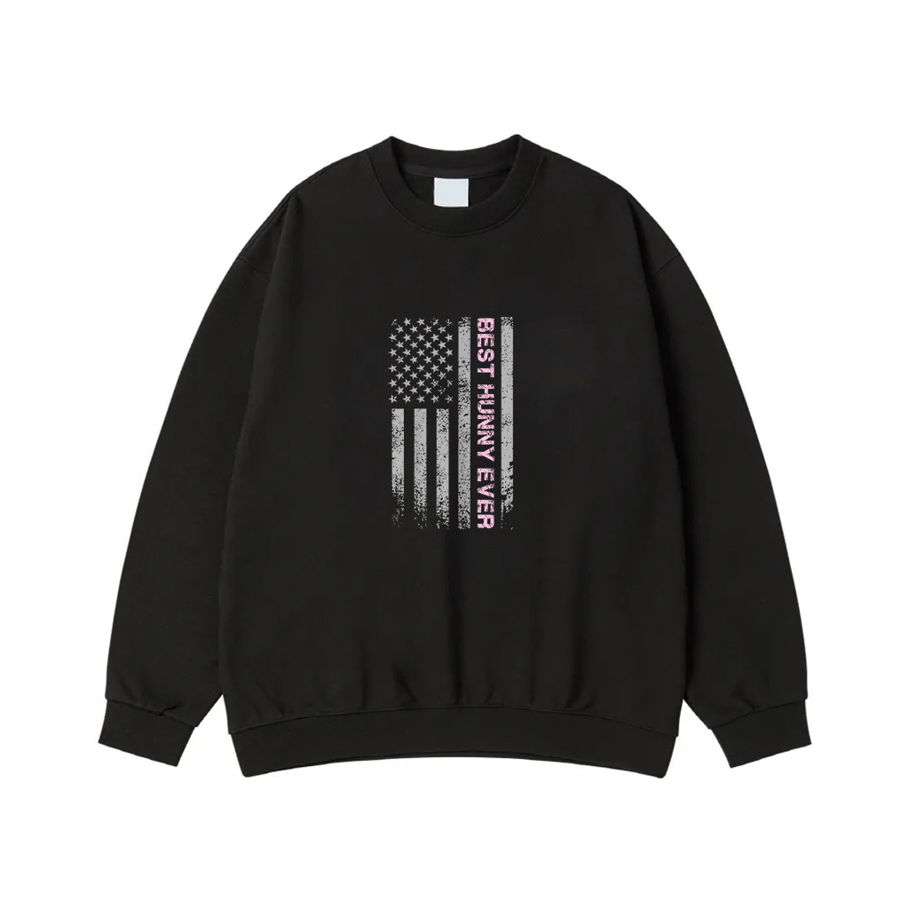 Best Hunny Ever With US American Flag Vintage Mother's Day Sweatshirt