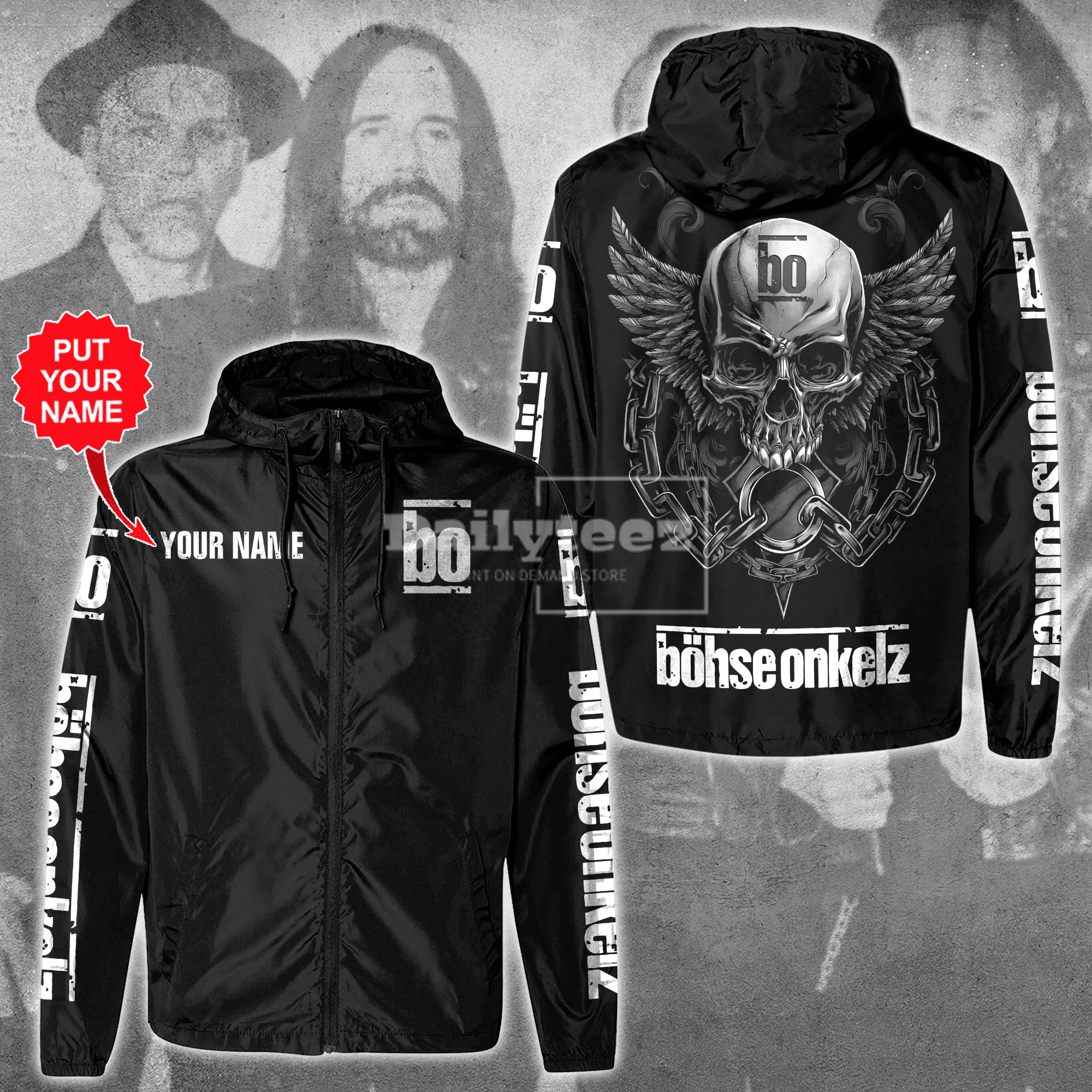 Bhse Onkelz Music Personalized Style Windbreaker Jacket