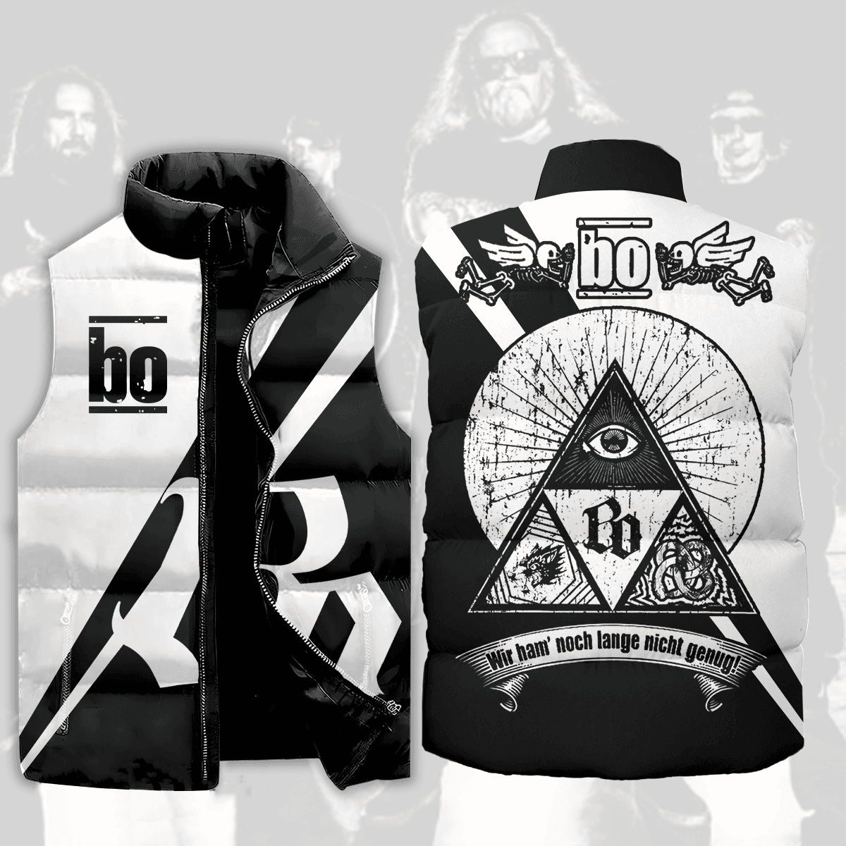 Bhse Onkelz Music Style Sleeveless Puffer Jacket